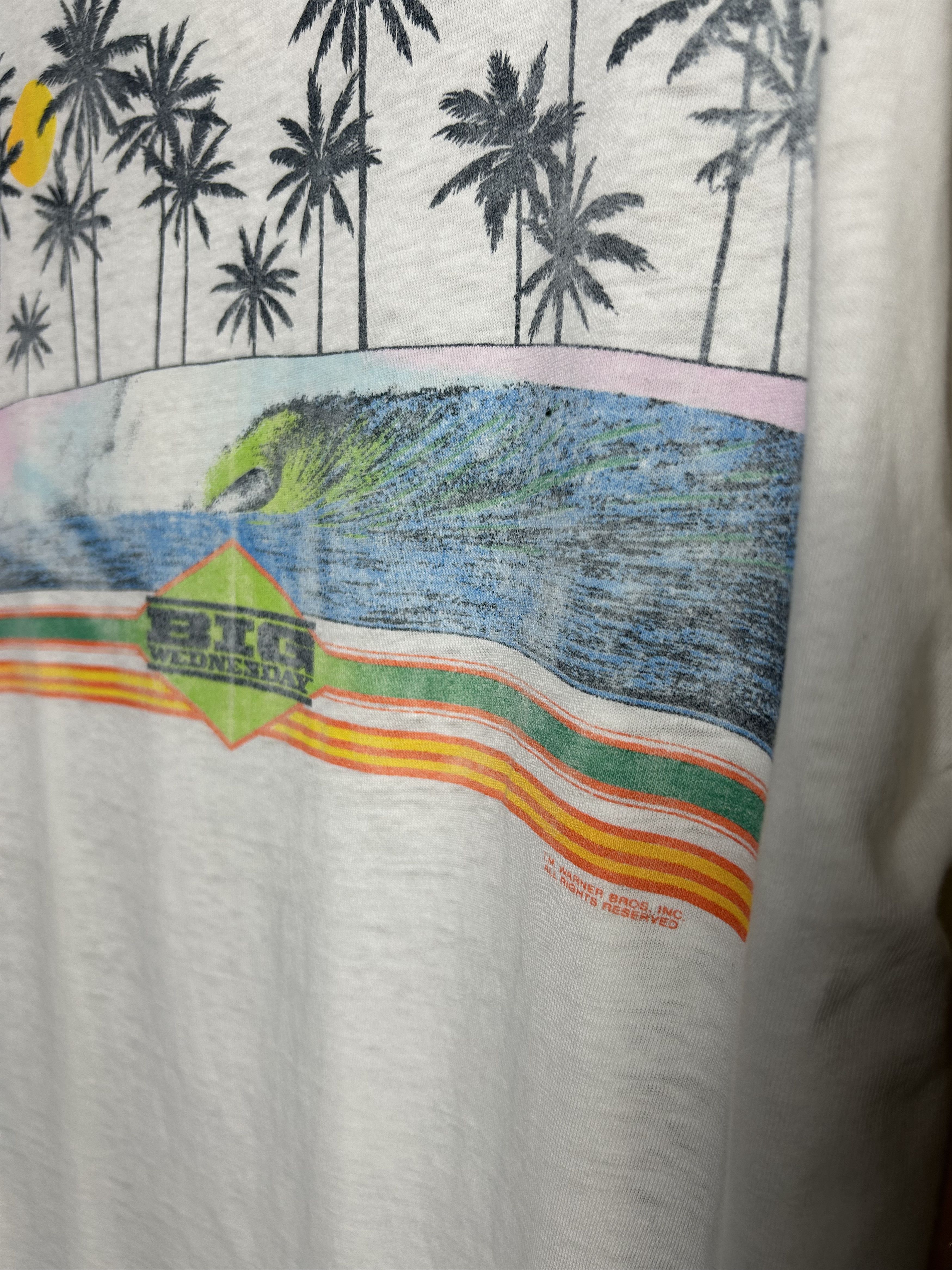Vintage Vintage 80s Big Wednesday Warner Bros Movie T-shirt Size US XL / EU 56 / 4 - 5 Thumbnail