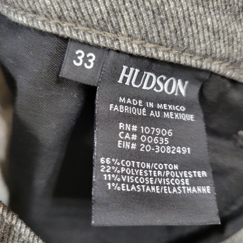 Hudson HUDSON Blake Slim Straight Zip Fly Cotton Polyester Size US 33 - 10 Thumbnail