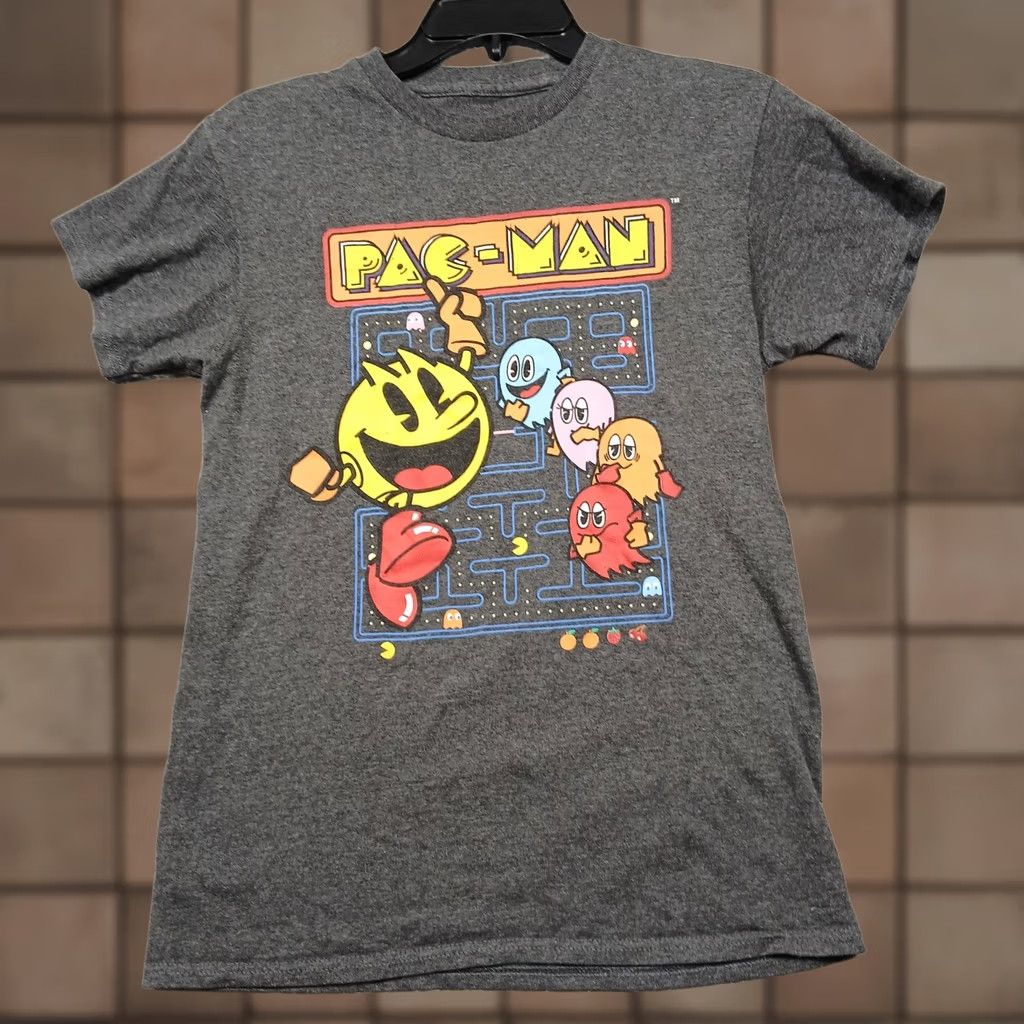 Vintage Pac-Man Shirt Mens Small Gray Retro Video Game Tee Classic Arcade Gaming Graphic Size US S / EU 44-46 / 1 - 1 Thumbnail
