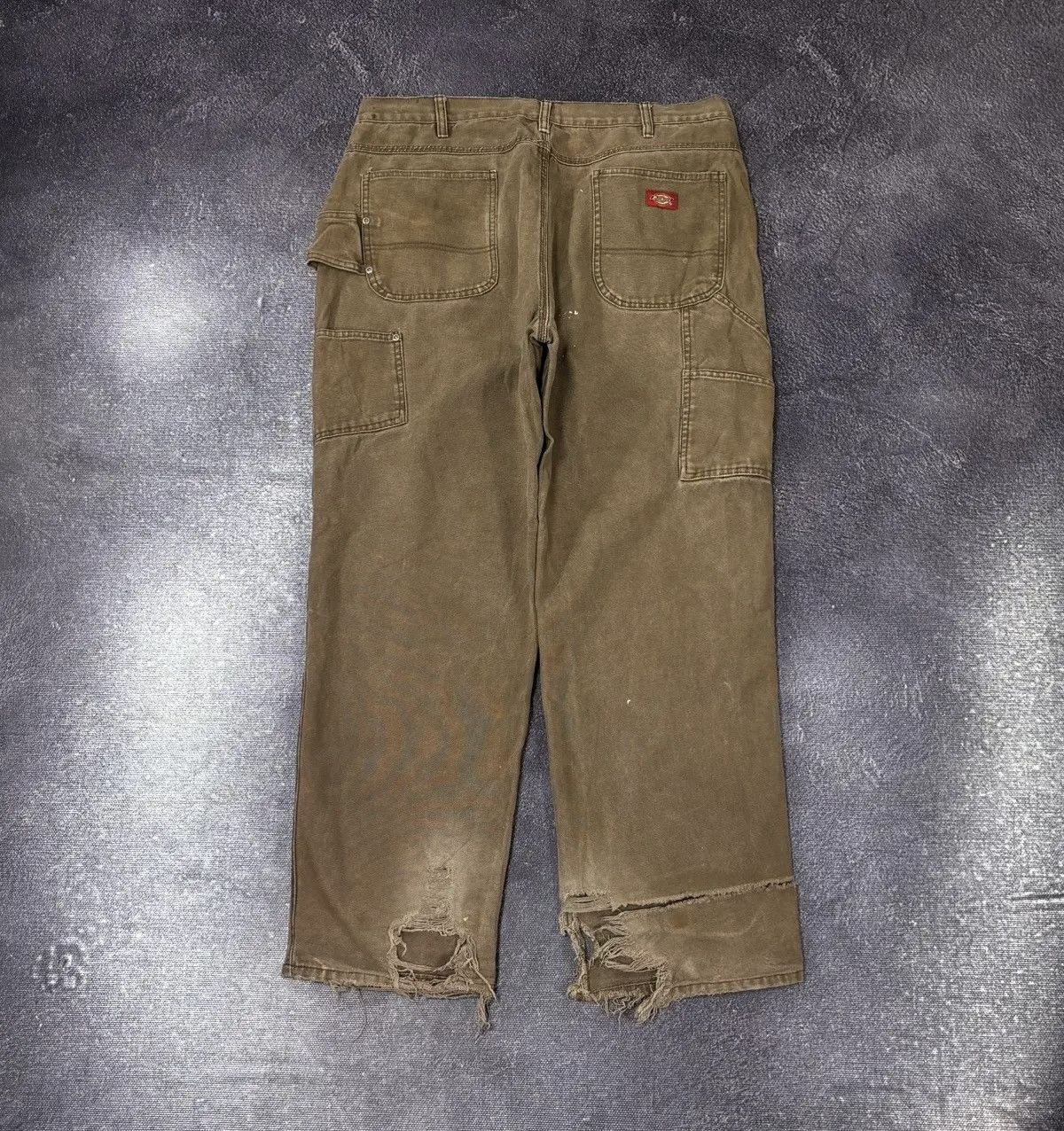 Dickies × Vintage Vintage Dickies Ripped Brown Hype Work Baggy Pants Size US 38 / EU 54 - 1 Thumbnail