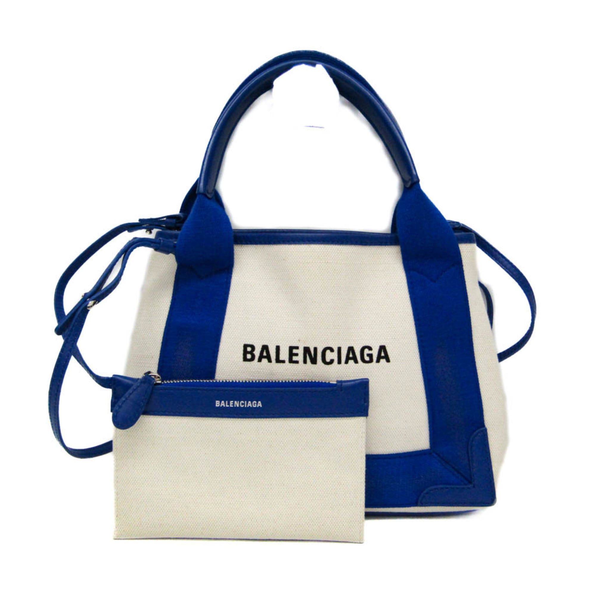 Balenciaga Balenciaga Navy Cabas XS 390346 Women's Canvas,Leather Handbag,Shoulder Bag Blue,Off-white Size ONE SIZE - 1 Thumbnail
