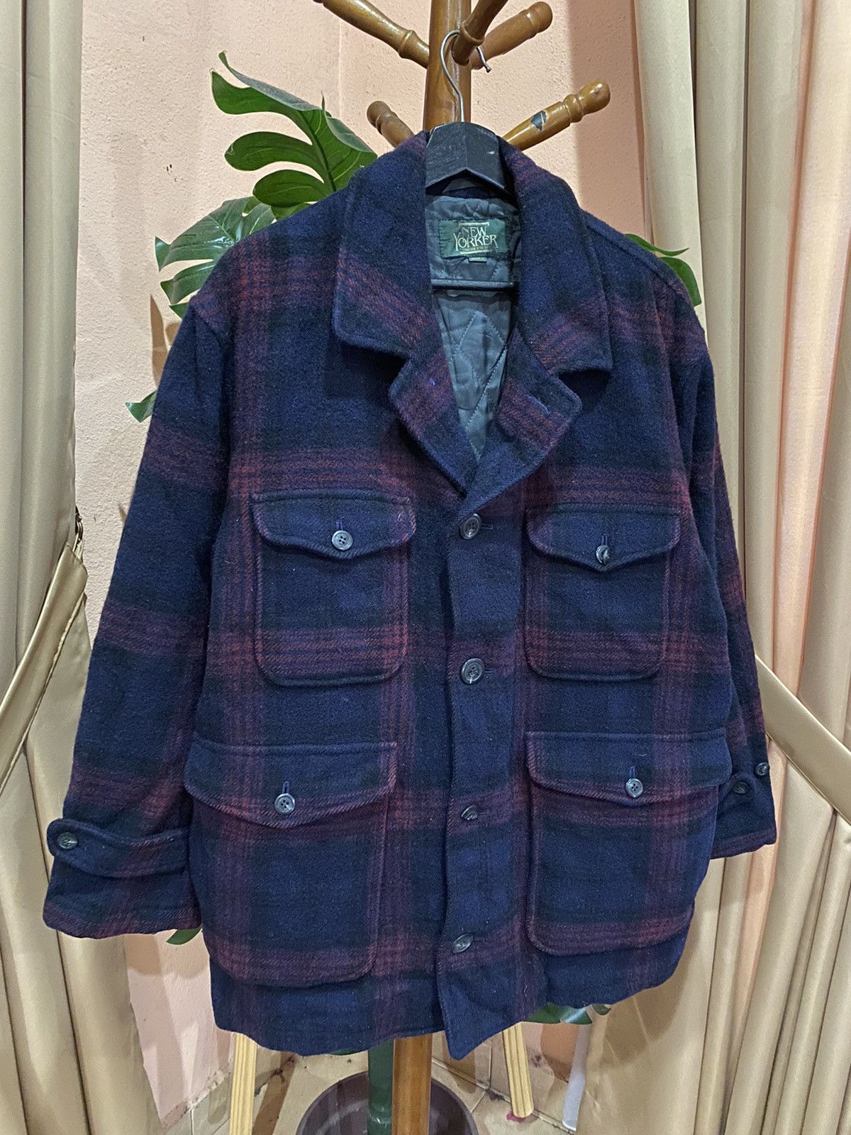 Japanese Brand New Yorker Woolen Plaid Jacket, Medium - Classic Style Size US M / EU 48-50 / 2 - 3 Thumbnail