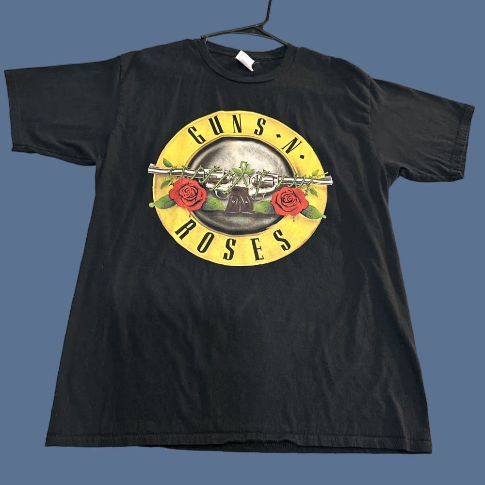 Port & Company Guns N' Roses Port & Company T-Shirt Adult L Black 100% Cotton Short Sleeve Logo Print Band Tee Mens Size US 33 - 1 Thumbnail