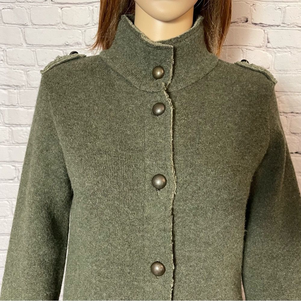 Other Mary Made in Italy Wool Khaki Military Jacket Cardigan Size Size S / US 4 / IT 40 - 3 Thumbnail