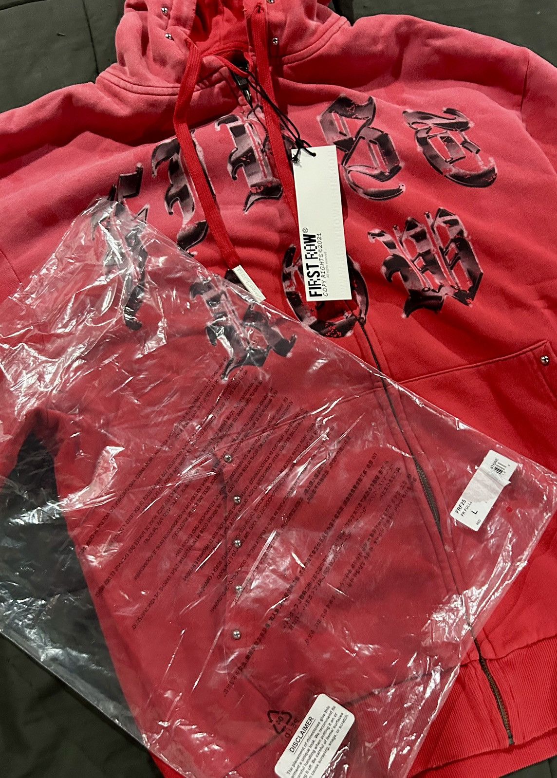 Other First Row "Wake Up & Be Fierce" Full-Zip Hoodie -Red Wash Size US L / EU 52-54 / 3 - 19 Thumbnail