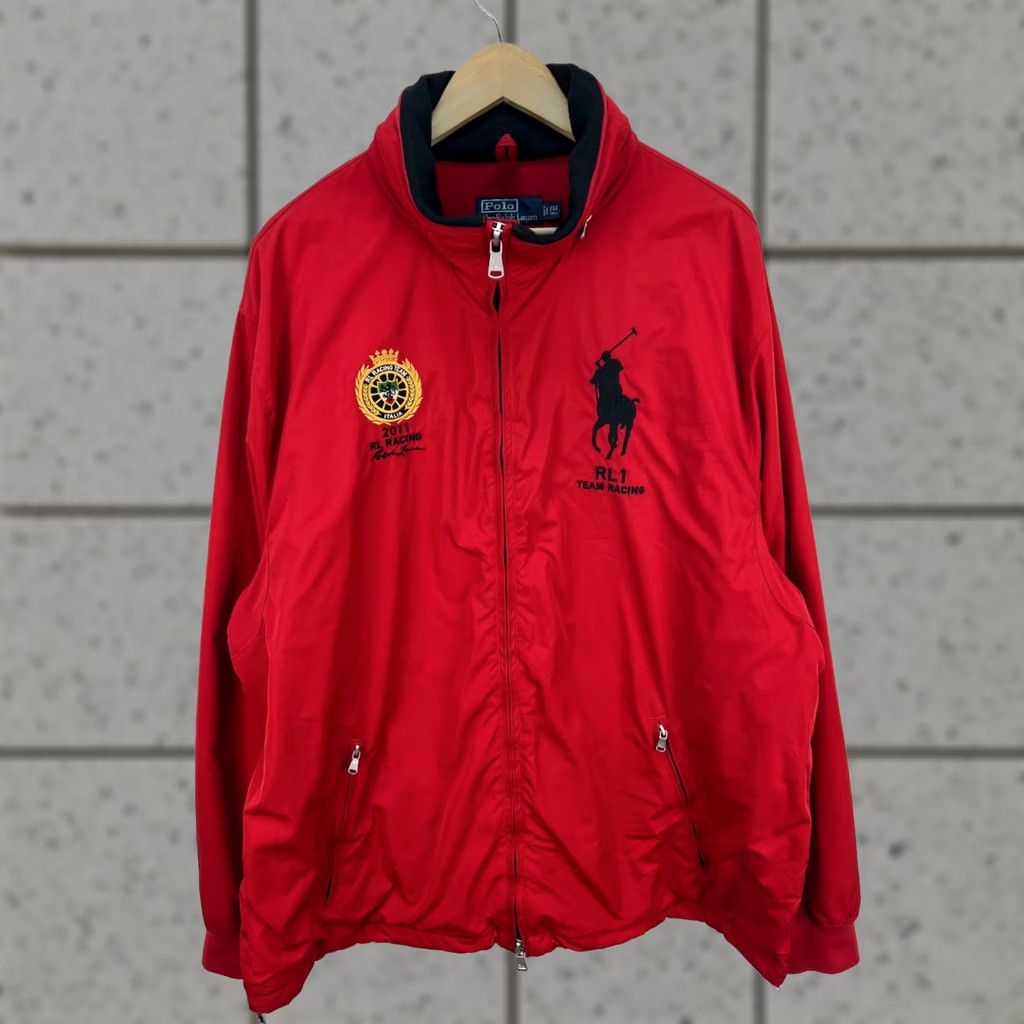 Polo Ralph Lauren Polo Ralph Lauren Jacket 2XL Red Vintage Full Zip Polo Ralph Lauren 2011 Team Racing Illustrated Big Pony Italy Flag Men Jacket Size US XXL / EU 58 / 5 - 1 Thumbnail