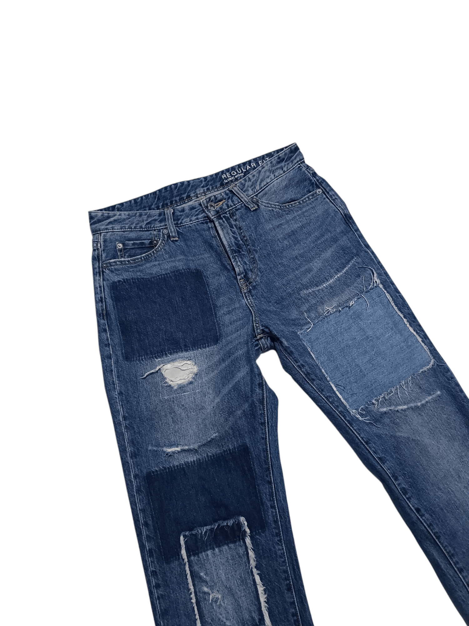 Global Work × Japanese Brand Global Work Patchwork Regular Fit Jeans Size US 30 / EU 46 - 3 Thumbnail