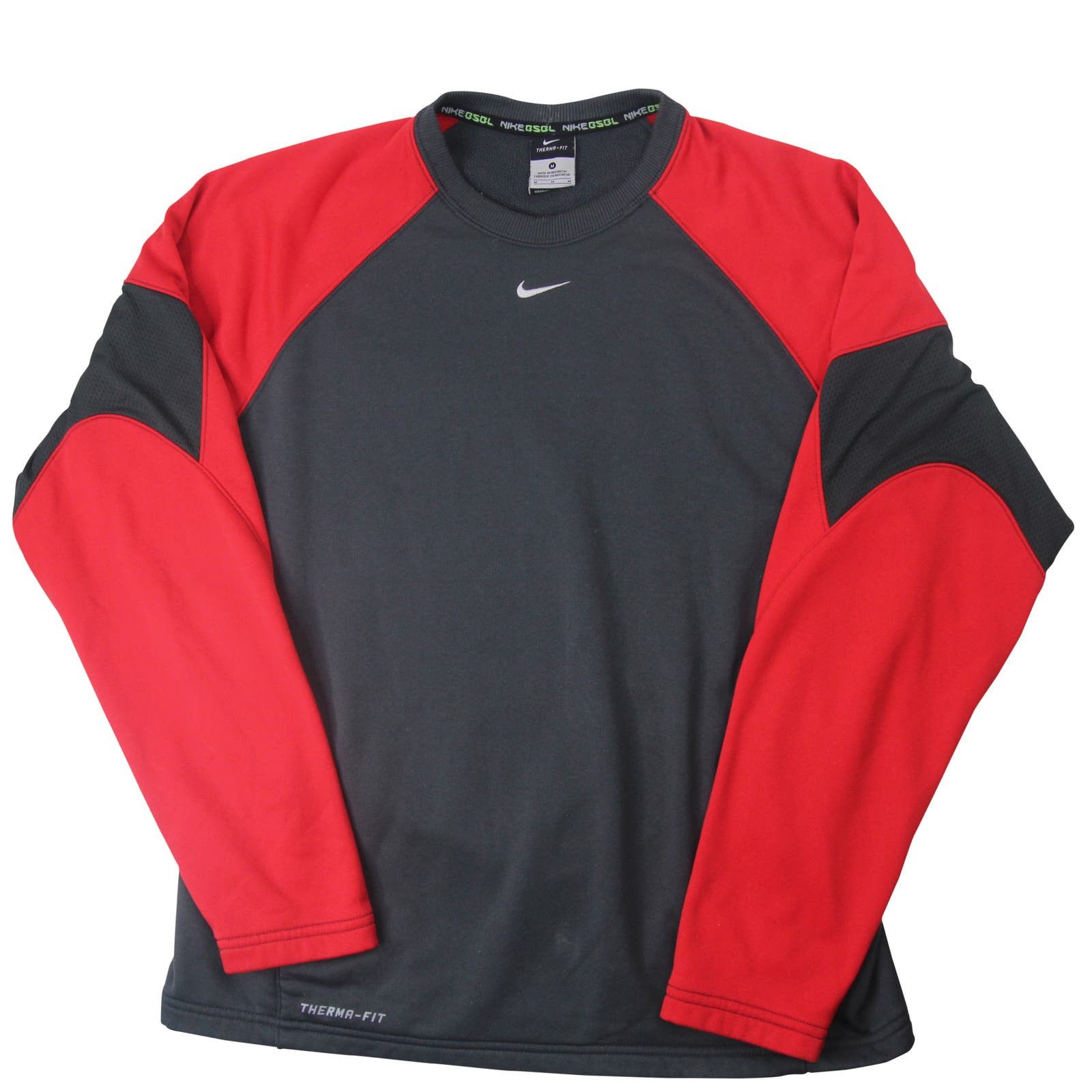 image of Y2K Nike Thermal Fit Center Swoosh Sweatshirt in Grey, Men's (Size Medium)
