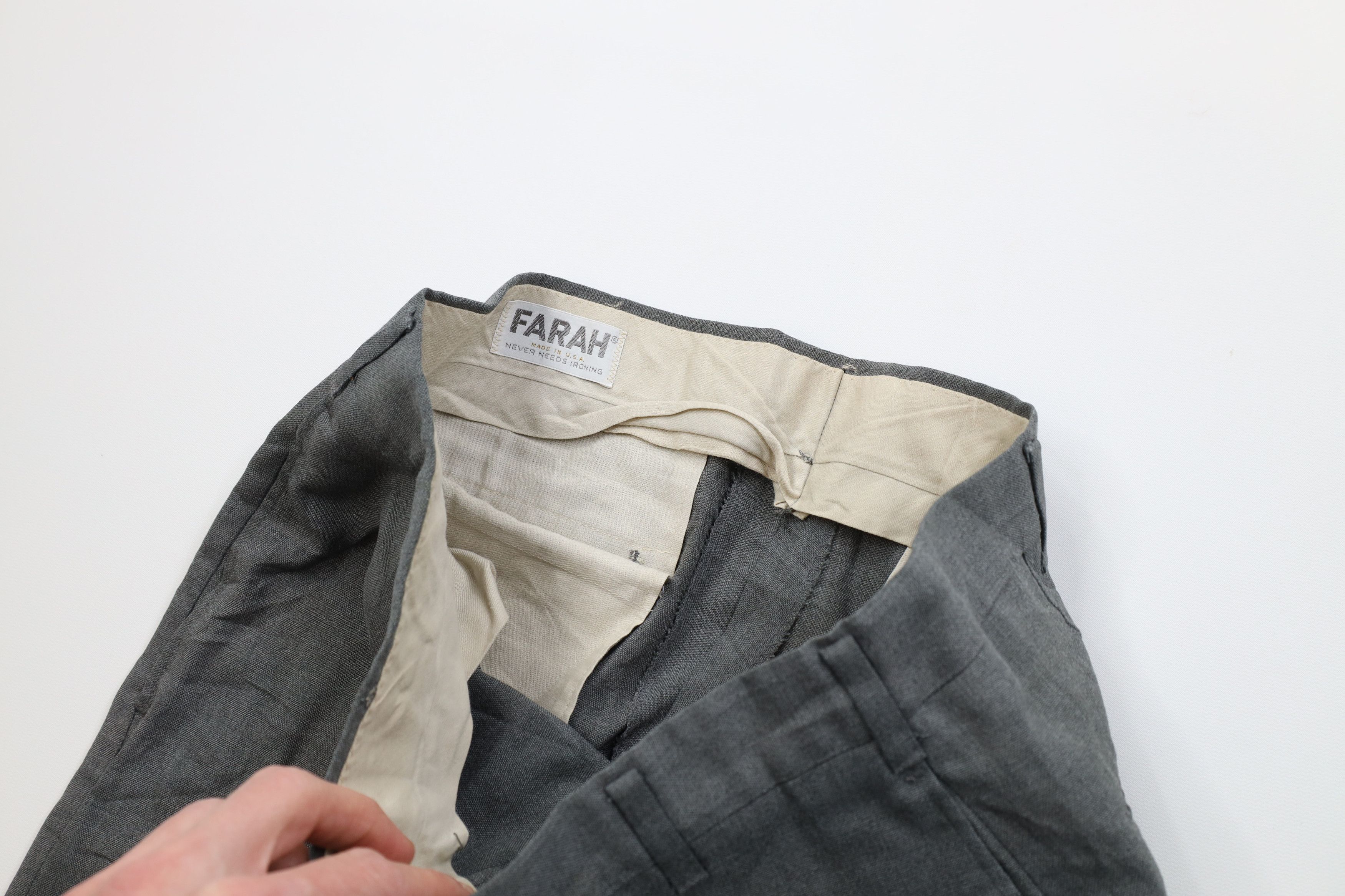 Vintage Vintage 60s 70s Streetwear Wool Knit Chino Pants Gray USA Size US 32 / EU 48 - 8 Thumbnail