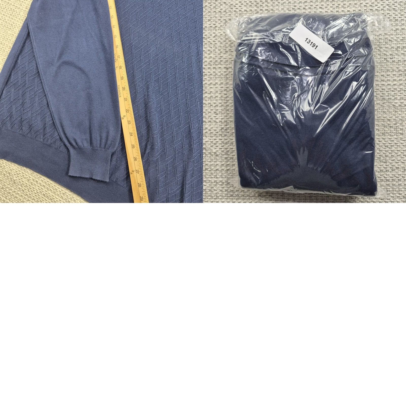 Vintage Toscano Mens 2XL Blue Argyle Knit Pullover Sweater Collared Cotton Rayon Made Italy Size US XXL / EU 58 / 5 - 9 Thumbnail