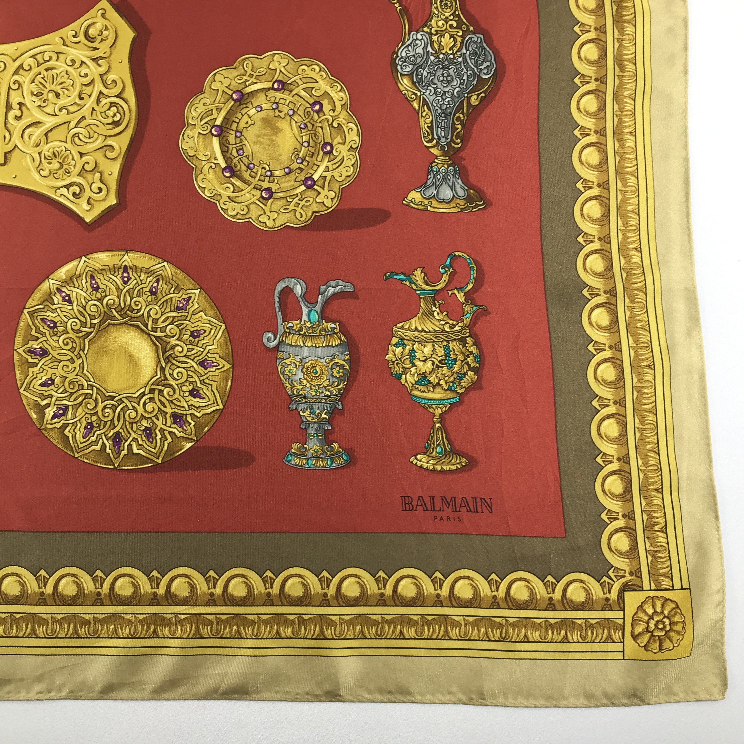 Vintage Vintage Balmain Silk Scarf Size ONE SIZE - 4 Thumbnail