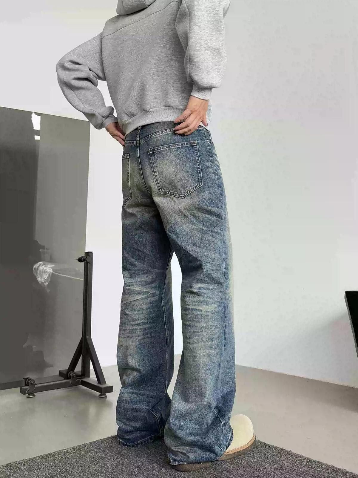 Japanese Brand Blue Washed Wide Leg Denim Jeans, Relaxed Fit Jeans Size US 32 / EU 48 - 4 Thumbnail