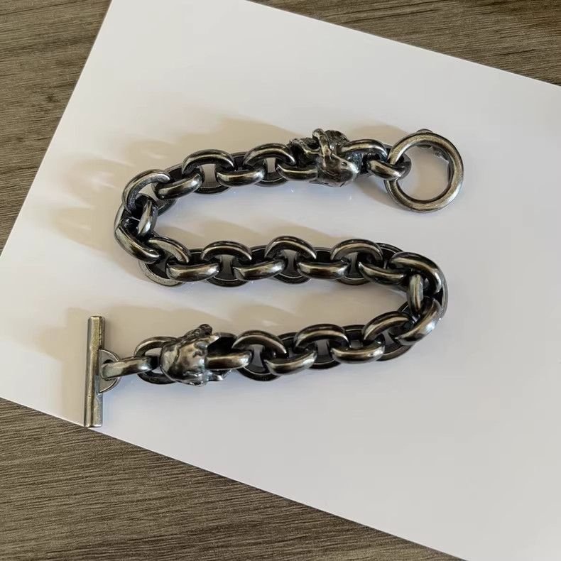 Sterling Silver Chrome Cross Sterling Silver Bracelet Vintage chain Size ONE SIZE - 5 Thumbnail
