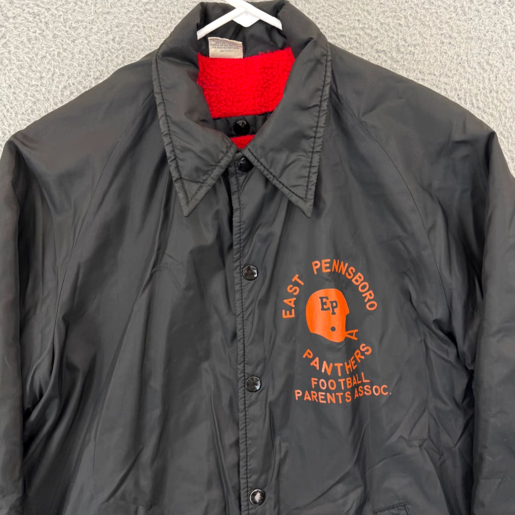 Vintage VINTAGE College Lane Jacket Men's Small Black 80s Varsity Nylon Lined Button Snap casual Athletic Sports Size US S / EU 44-46 / 1 - 3 Thumbnail