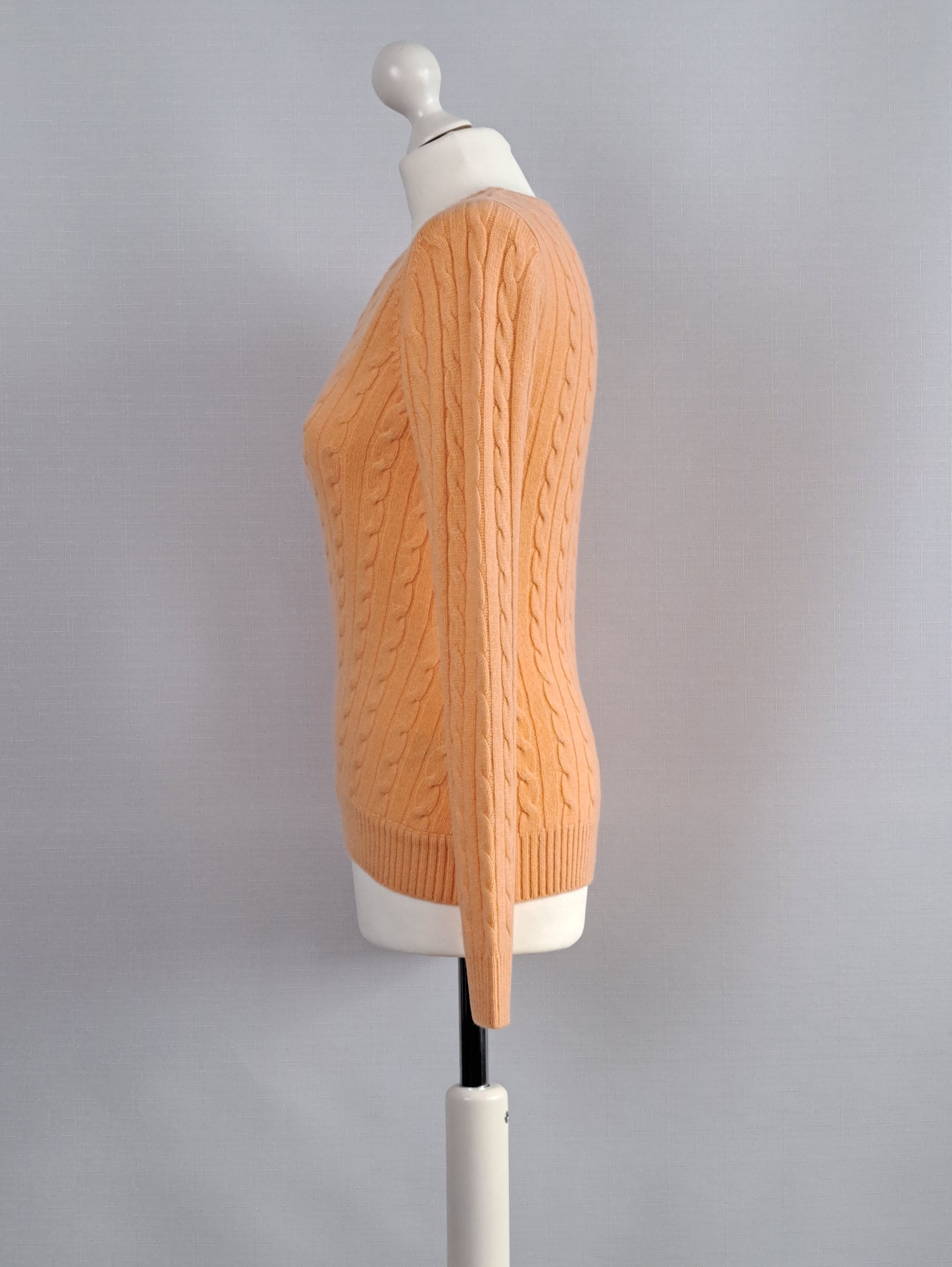 Other ODEEH light orange cable-knit cashmere pullover. Size XS / US 0-2 / IT 36-38 - 4 Thumbnail