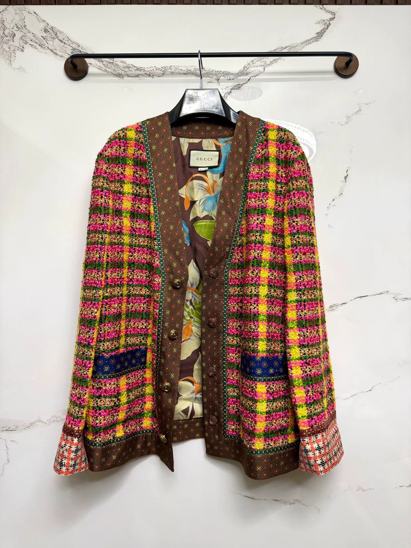 Gucci Gucci Tweed Colorful Plaid Coat Size M / US 6-8 / IT 42-44 - 1 Thumbnail
