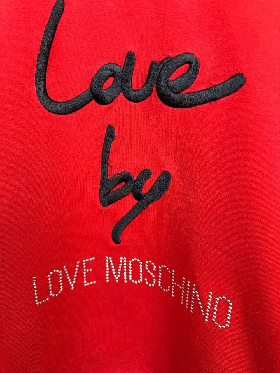 Love Moschino Love Moschino Red Crystal Logo Crew Long Sleeve Sweatshirt Size M / US 6-8 / IT 42-44 - 9 Thumbnail