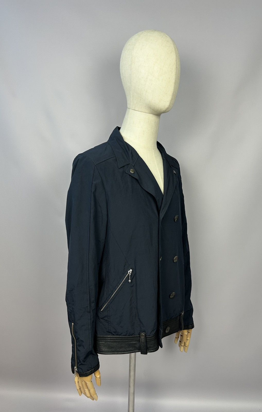 Japanese Brand Cy Choi Double Breasted Navy Nylon Coat Jacket Size L Size US L / EU 52-54 / 3 - 9 Thumbnail