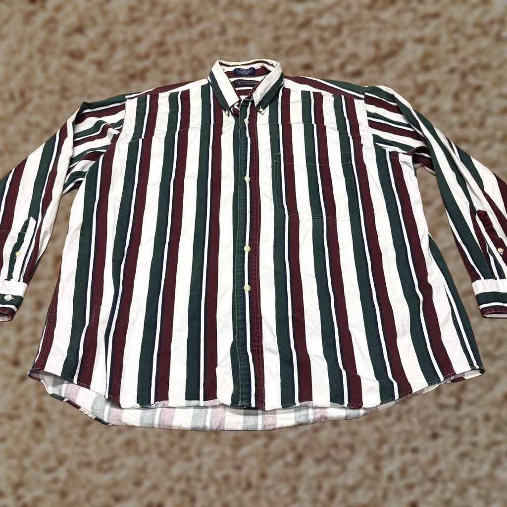 Roundtree & Yorke VINTAGE Roundtree & Yorke Shirt Mens XL Striped Long Sleeve Hong Kong 90s Size US XL / EU 56 / 4 - 1 Thumbnail