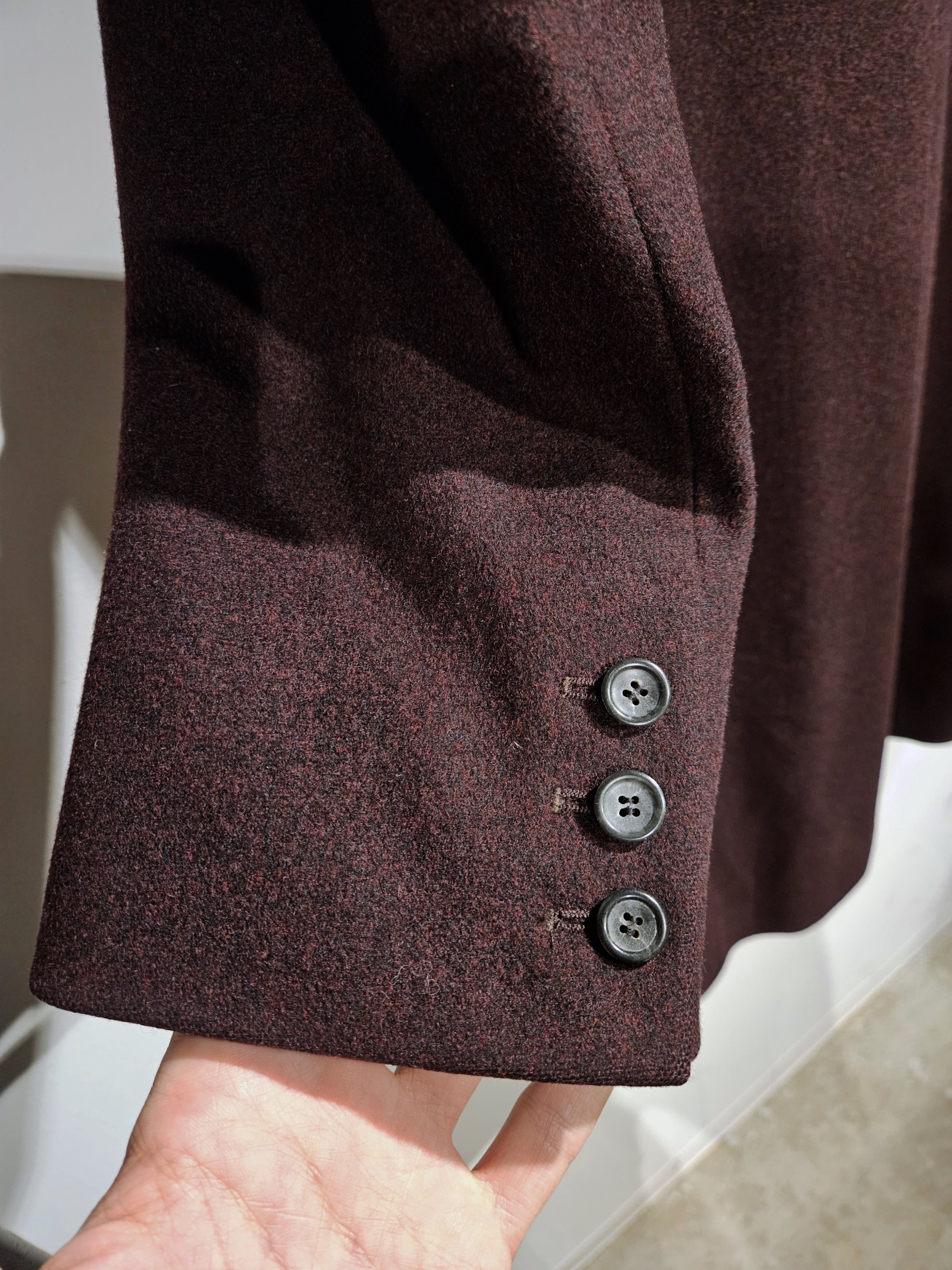 Raf Simons AW 2001-2002 Riot Riot Riot Aubergine Wool Coat Size US M / EU 48-50 / 2 - 5 Thumbnail