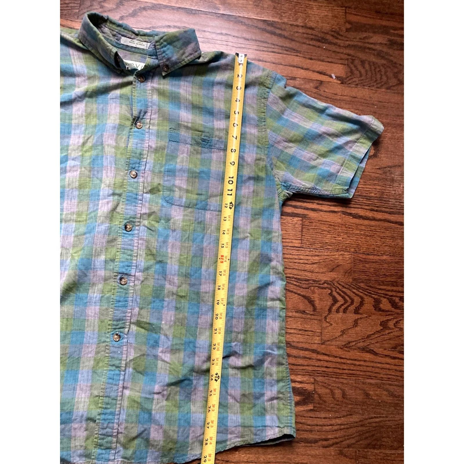 Orvis Orvis Shirt Button-Up Short Sleeve Plaid Linen Multicolor Large Men’s Sz L Green Blue Button-Down Collar Mens Size US L / EU 52-54 / 3 - 5 Thumbnail