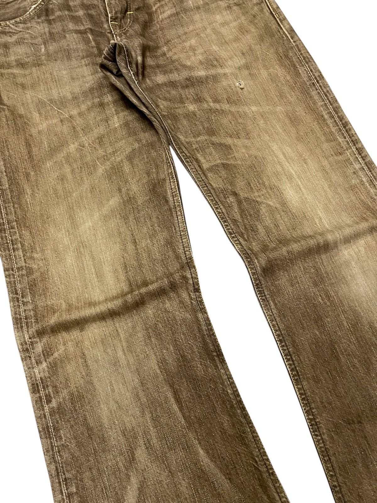 Edwin × Japanese Brand × Vintage Edwin 503 Flare Faded Brown Whiskers Jeans Size US 32 / EU 48 - 7 Thumbnail