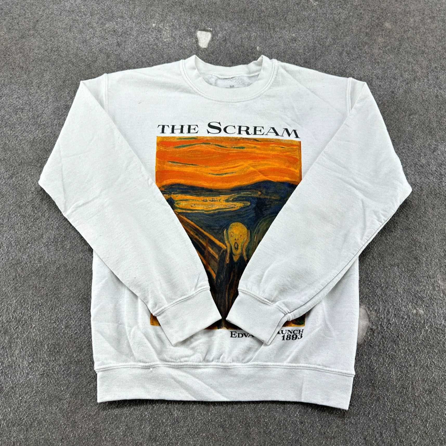 Vintage **VINTAGE The Scream Sweatshirt White Mens 90s Cotton** User: **VINTAGE Mens White The Scream Sweatshirt 90s Cotton** Size US S / EU 44-46 / 1 - 2 Thumbnail