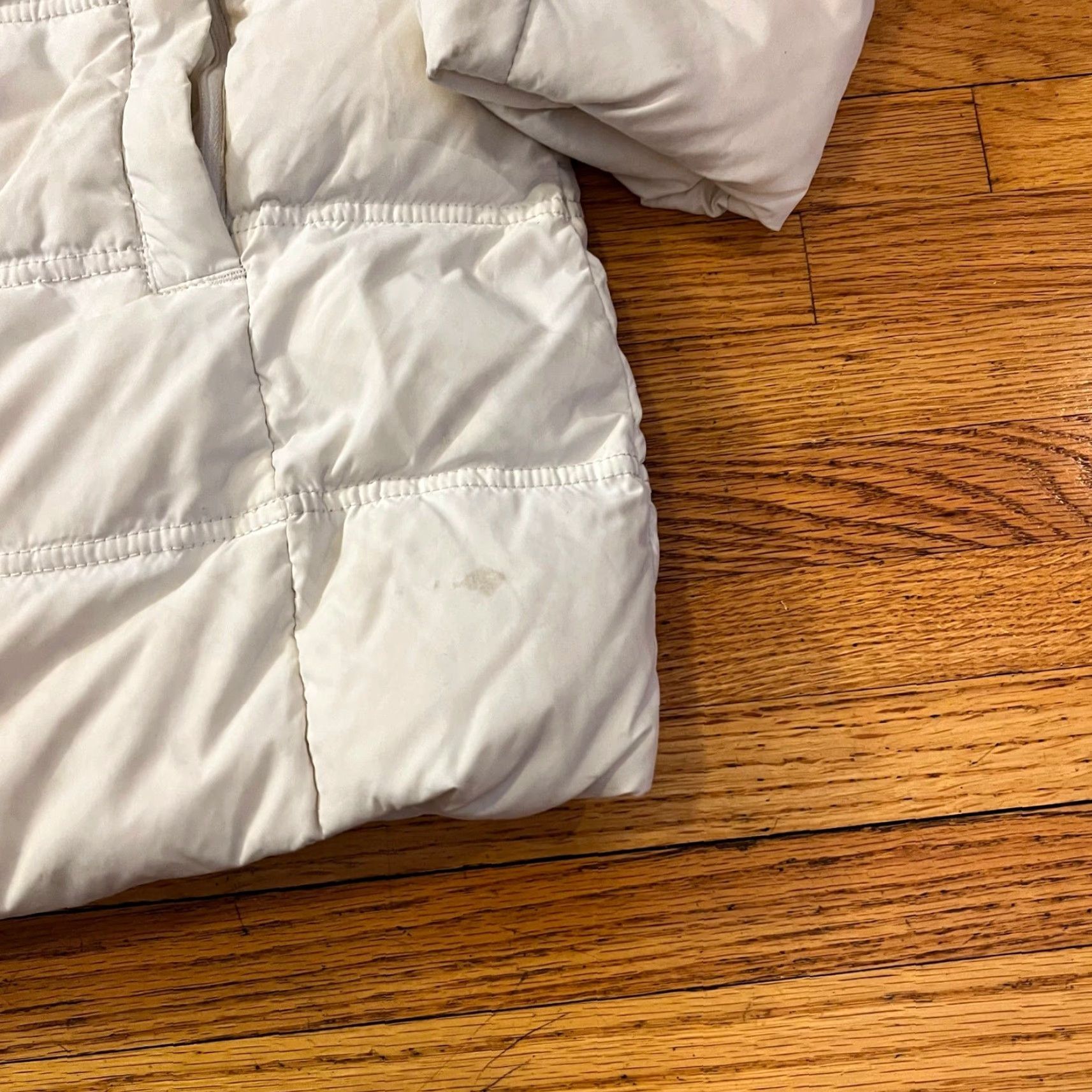 Lands' End Lands' End Coat Womens Medium Puffer Jacket White Down Nylon Regular M Womens White Puffer Jacket Size M / US 6-8 / IT 42-44 - 2 Thumbnail
