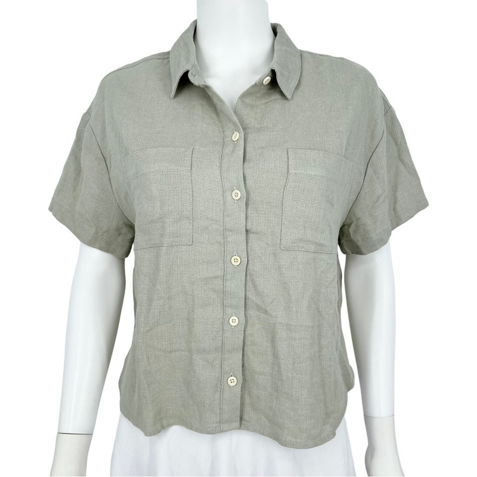 Madewell Madewell Medium Light Green Button Down Breezewoven Beach Size M / US 6-8 / IT 42-44 - 1 Thumbnail