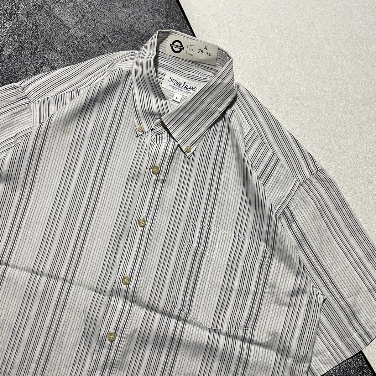 Balenciaga × Issey Miyake × Stone Island Vintage Stone Island Pocket Shirts Size US XL / EU 56 / 4 - 3 Thumbnail