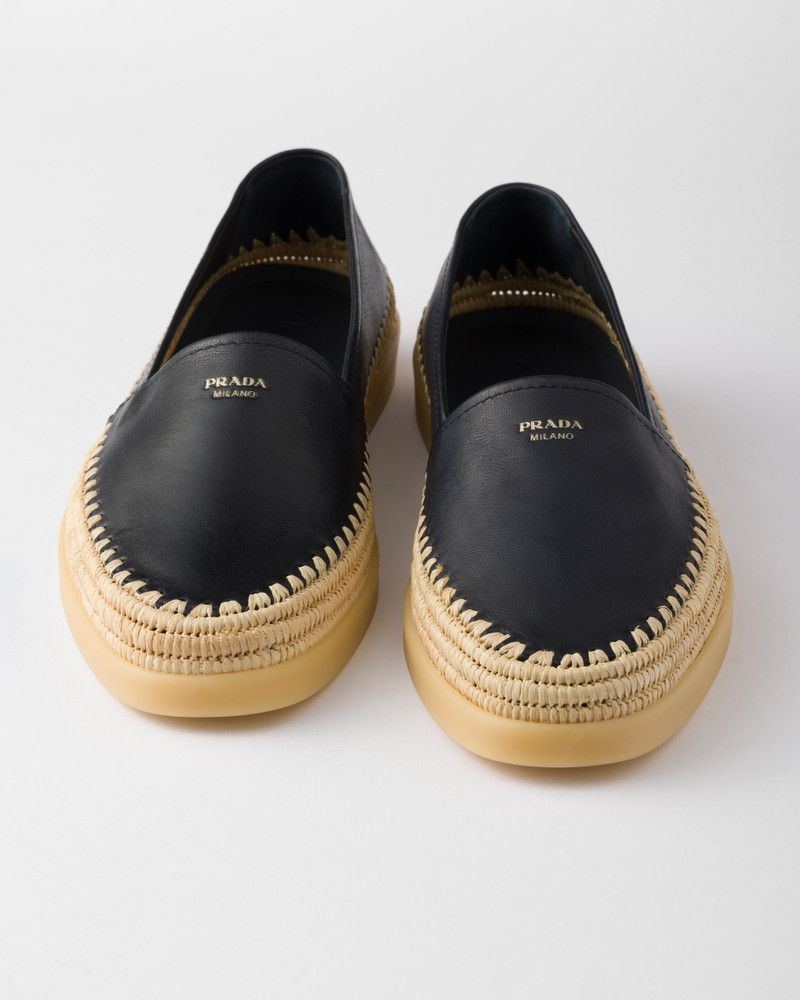 Prada o1w1db10526 Nappa Leather Espadrilles in Black Size US 10 / EU 43 - 5 Thumbnail