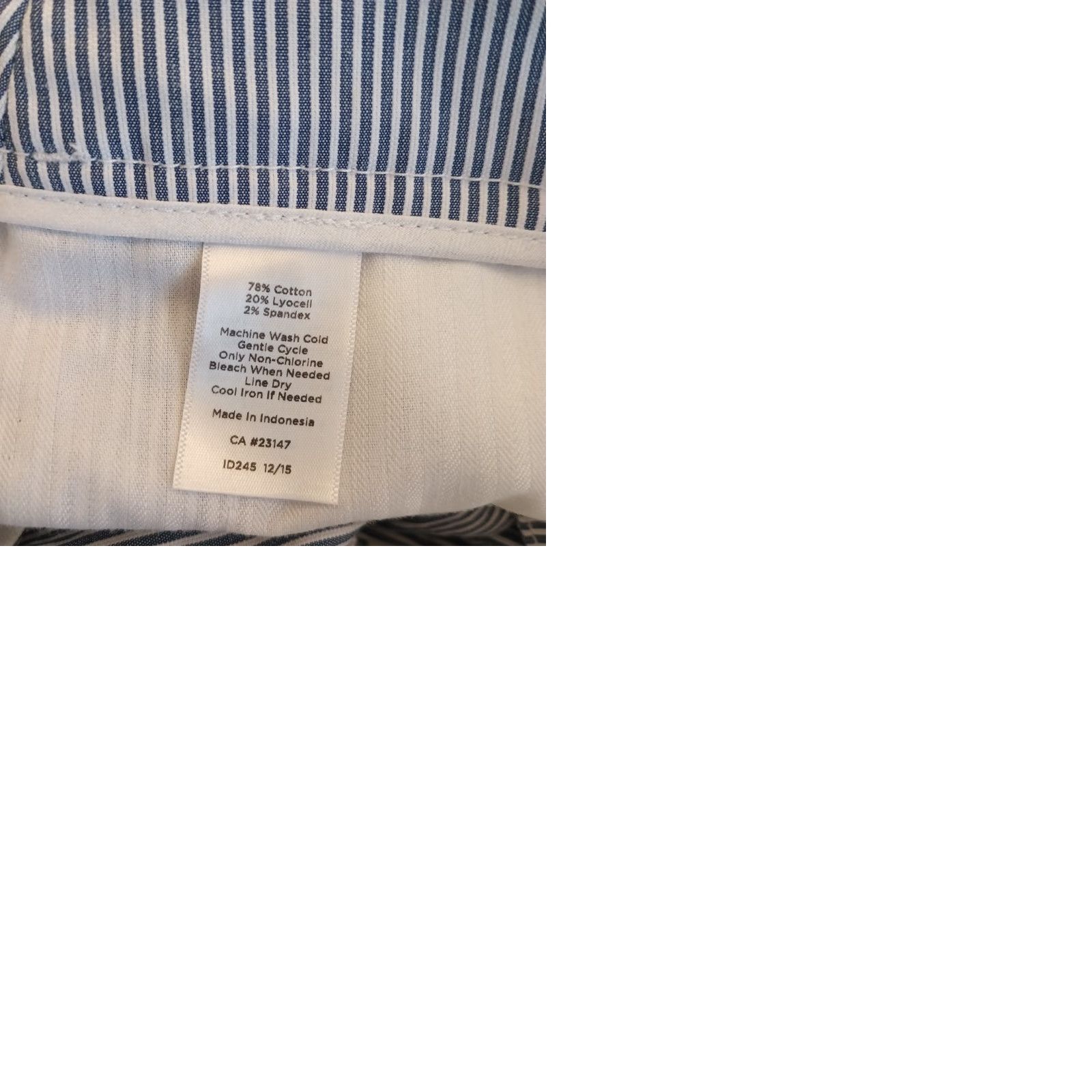 Talbots Talbots Pants Womens Size 10 Cropped Straight Pockets Blue Striped Mid Rise 35x24 Regular Inseam 24" Size 32" / US 10 / IT 46 - 9 Thumbnail