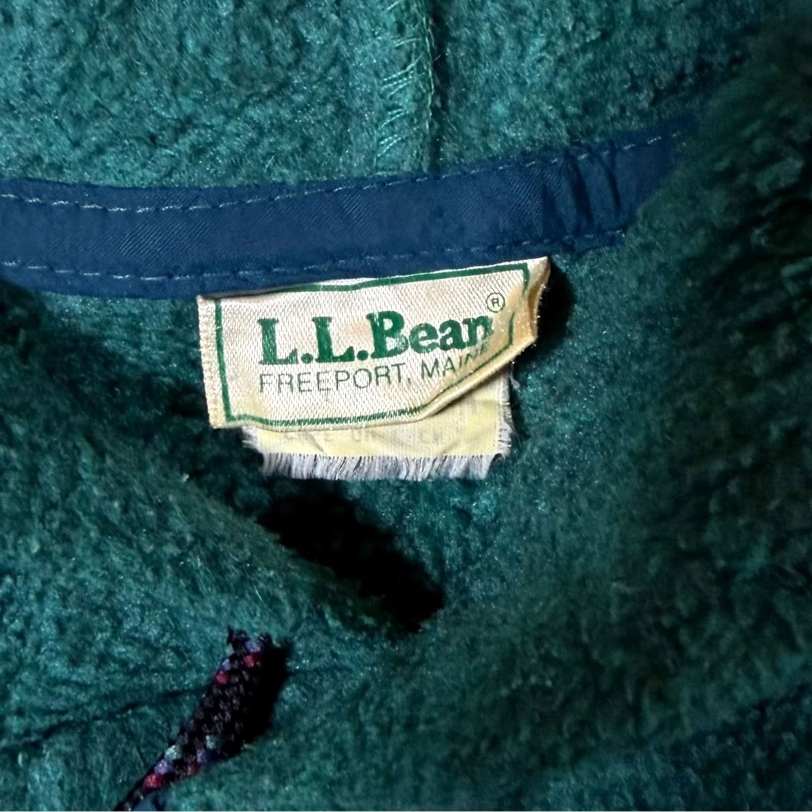 Vintage VINTAGE L.L.Bean Green Pullover Fleece Hoodie Women's Large Snap Button 90s Pullover Hoodie Size L / US 10 / IT 46 - 4 Thumbnail