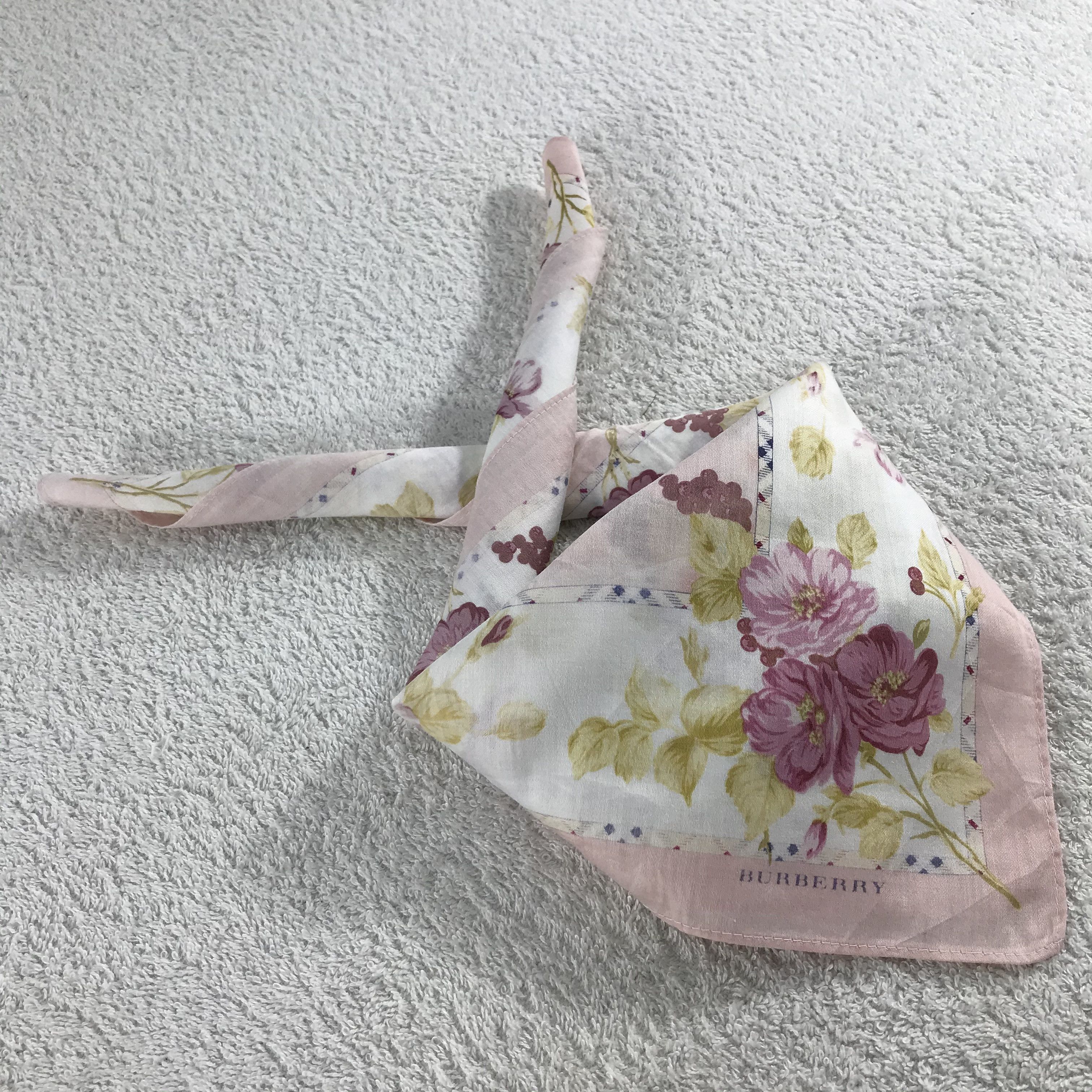 Burberry × Vintage Burberry Bandana / Handkerchief / Neckerchief - S067 Size ONE SIZE - 4 Thumbnail