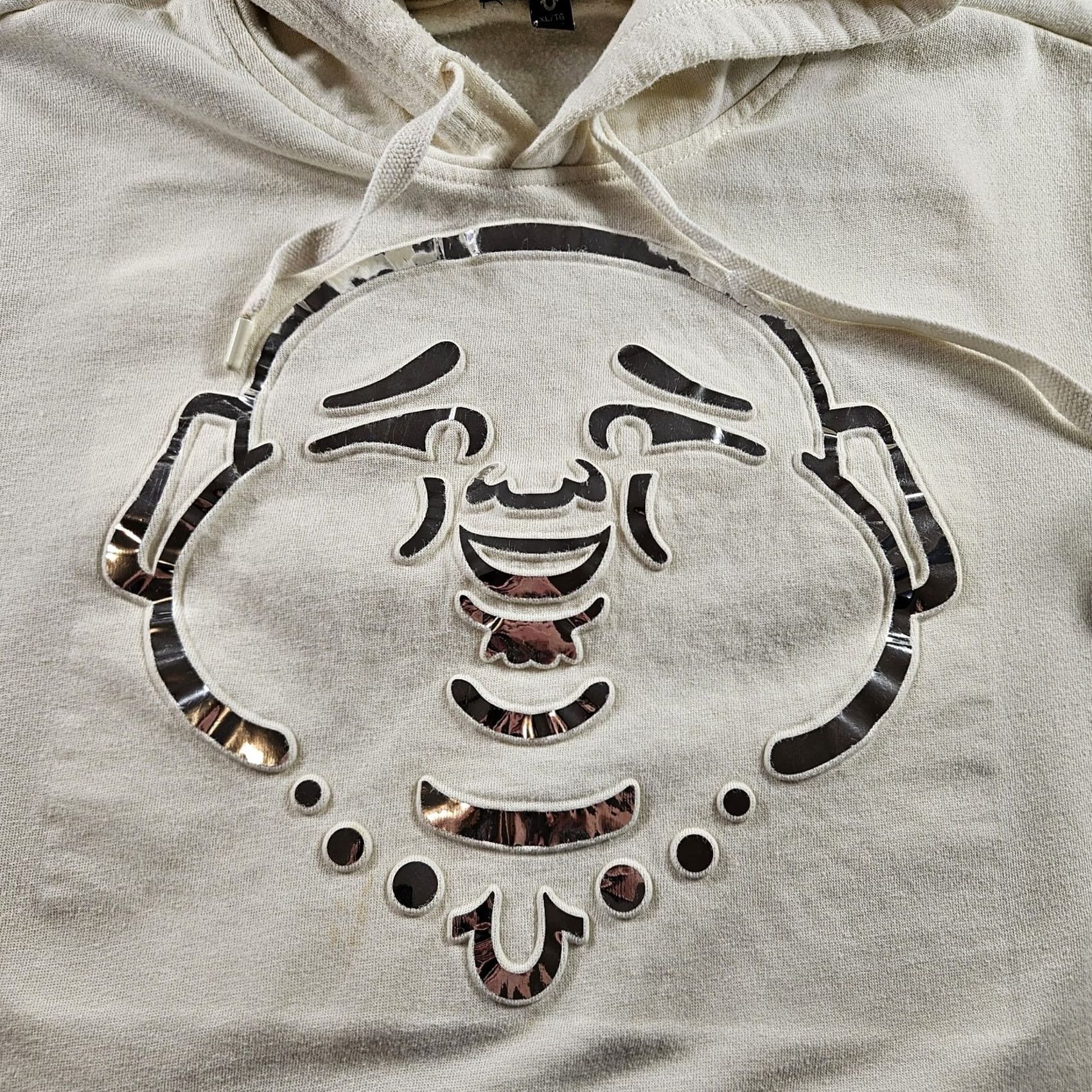 True Religion VINTAGE True Religion Hoodie Men XL Pullover White Buddha Face Reflective Pullover Hoodie Mens Size US XL / EU 56 / 4 - 2 Thumbnail