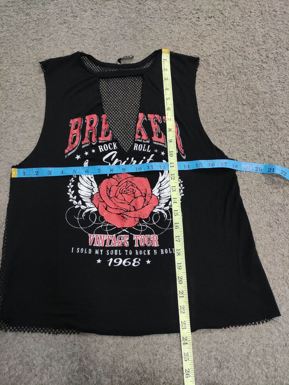 Japanese Brand Rock And Roll Jcfits Smash Tank Tops Net Fish On Back Size S / US 4 / IT 40 - 6 Thumbnail
