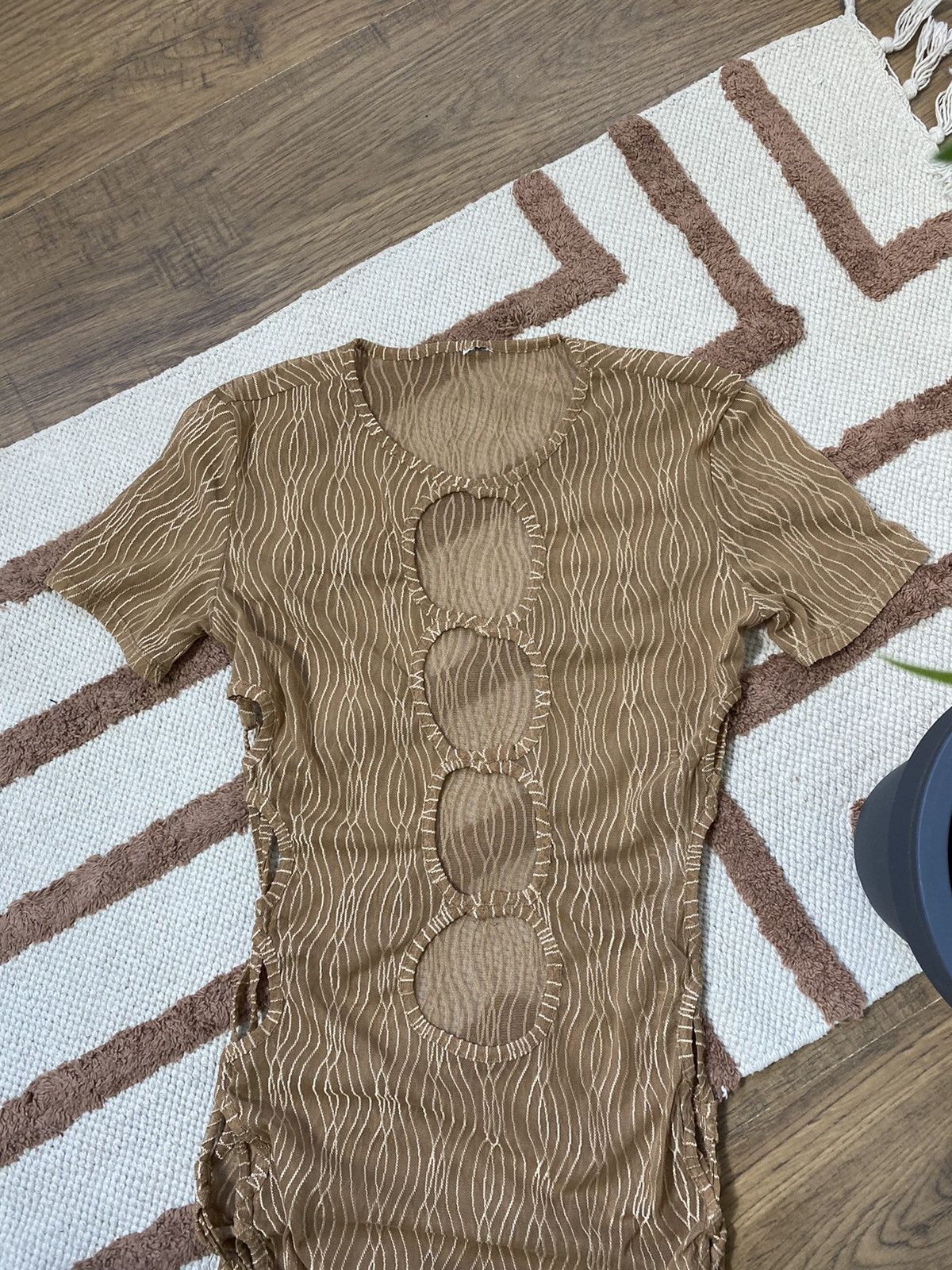 Vintage ISSEY MIYAKE STYLE MESH SLITTS AND TIES DRESS Size M / US 6-8 / IT 42-44 - 7 Thumbnail