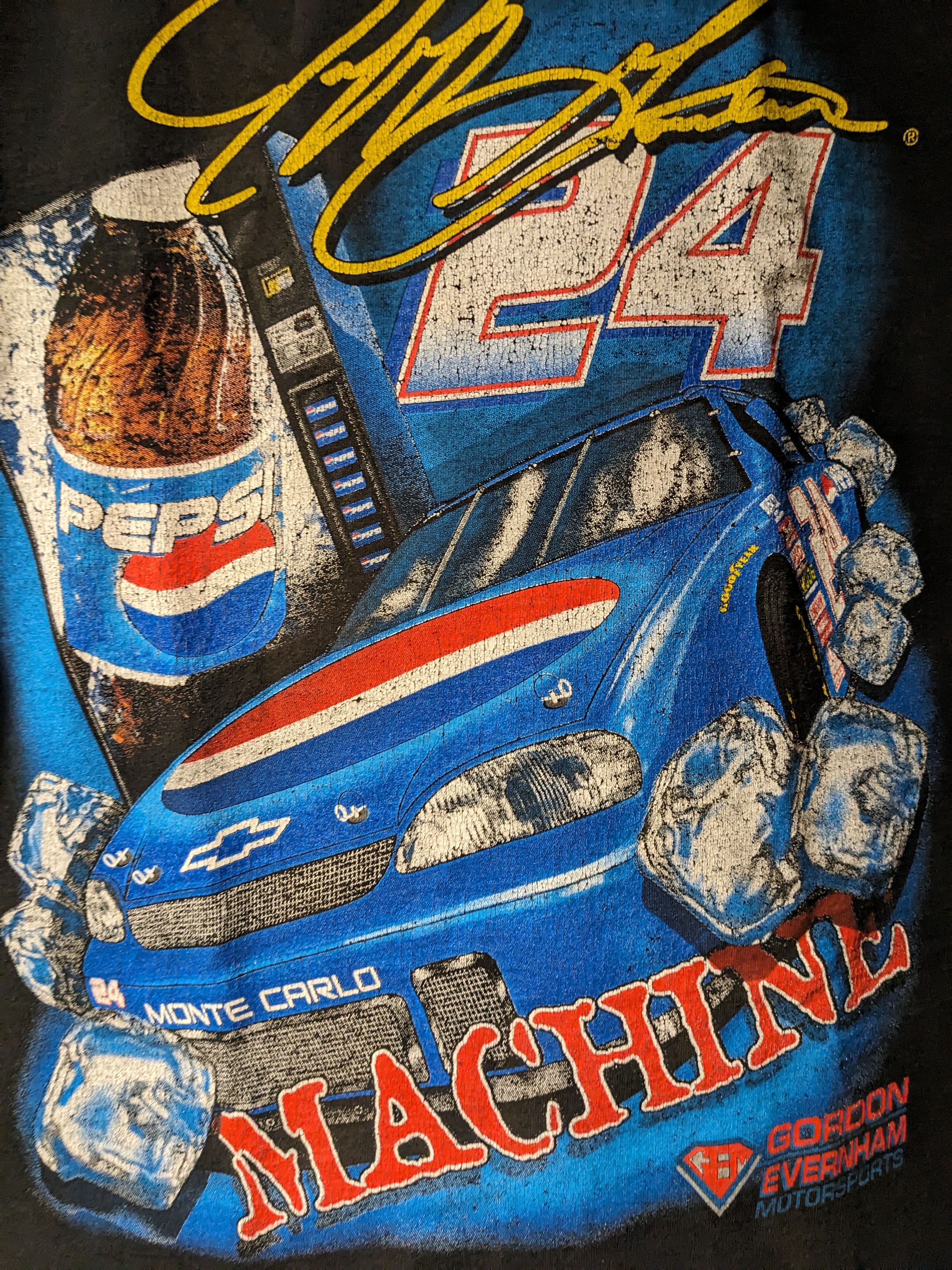 Chase Authentics × NASCAR × Vintage Vintage 1999 Nascar Jeff Gordan Pepsi Black Medium T-Shirt Size US M / EU 48-50 / 2 - 2 Thumbnail