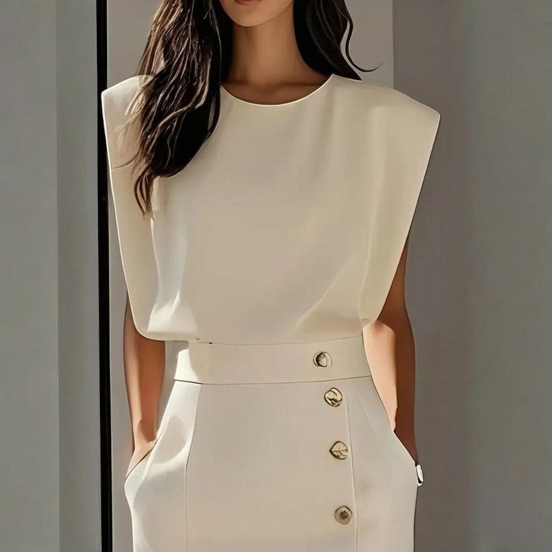 Other Women's Round Neck Short Sleeve Dress With Side Slit Pockets Size L / US 10 / IT 46 - 4 Thumbnail