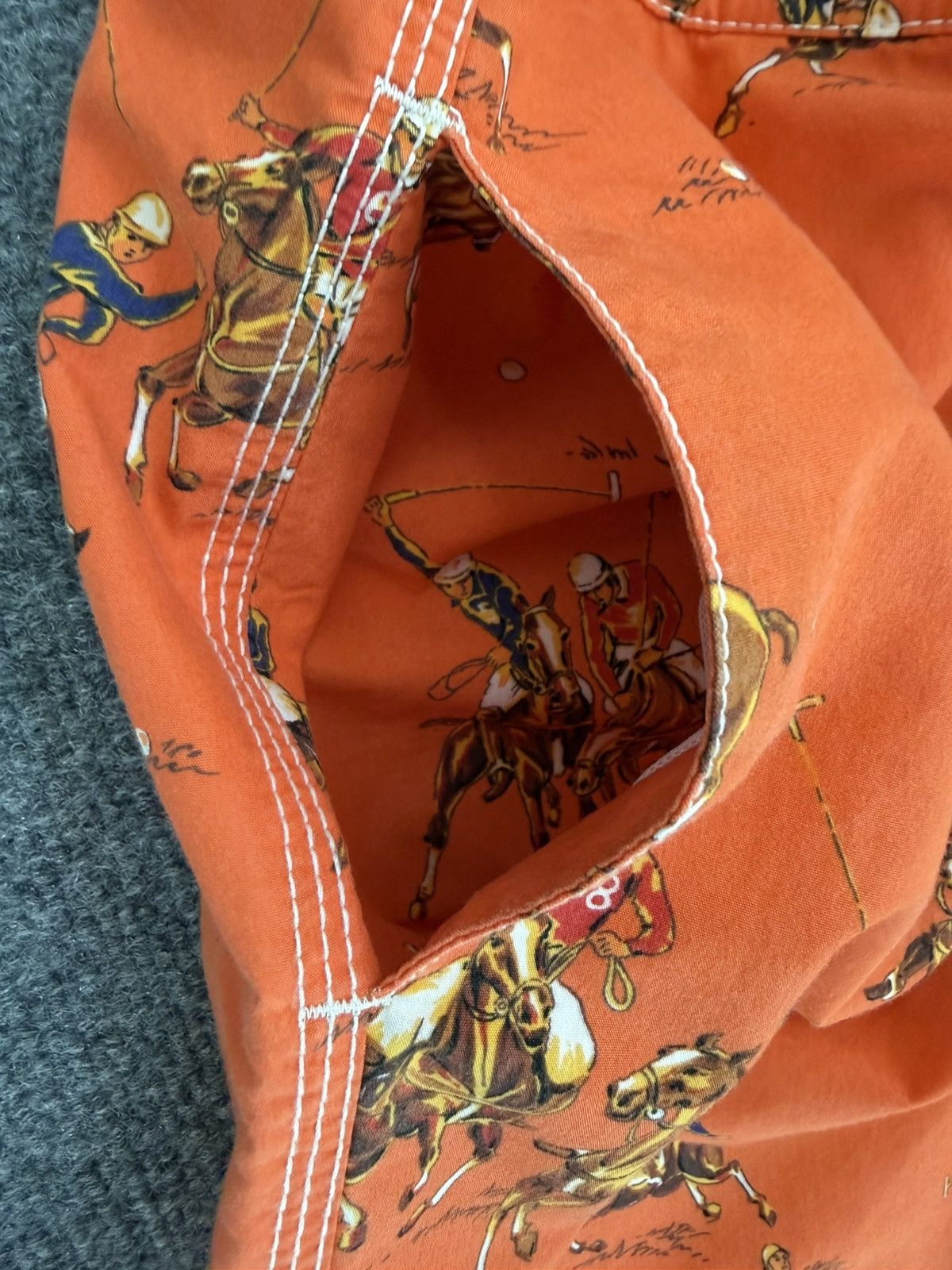 Polo Ralph Lauren Vintage Polo Ralph Lauren AOP Equestrian Swim Trunks L Size US 35 - 6 Thumbnail