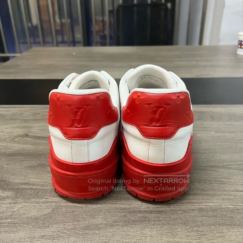 Louis Vuitton Louis Vuitton Trainer white red shoes Size US 9 / EU 42 - 4 Thumbnail