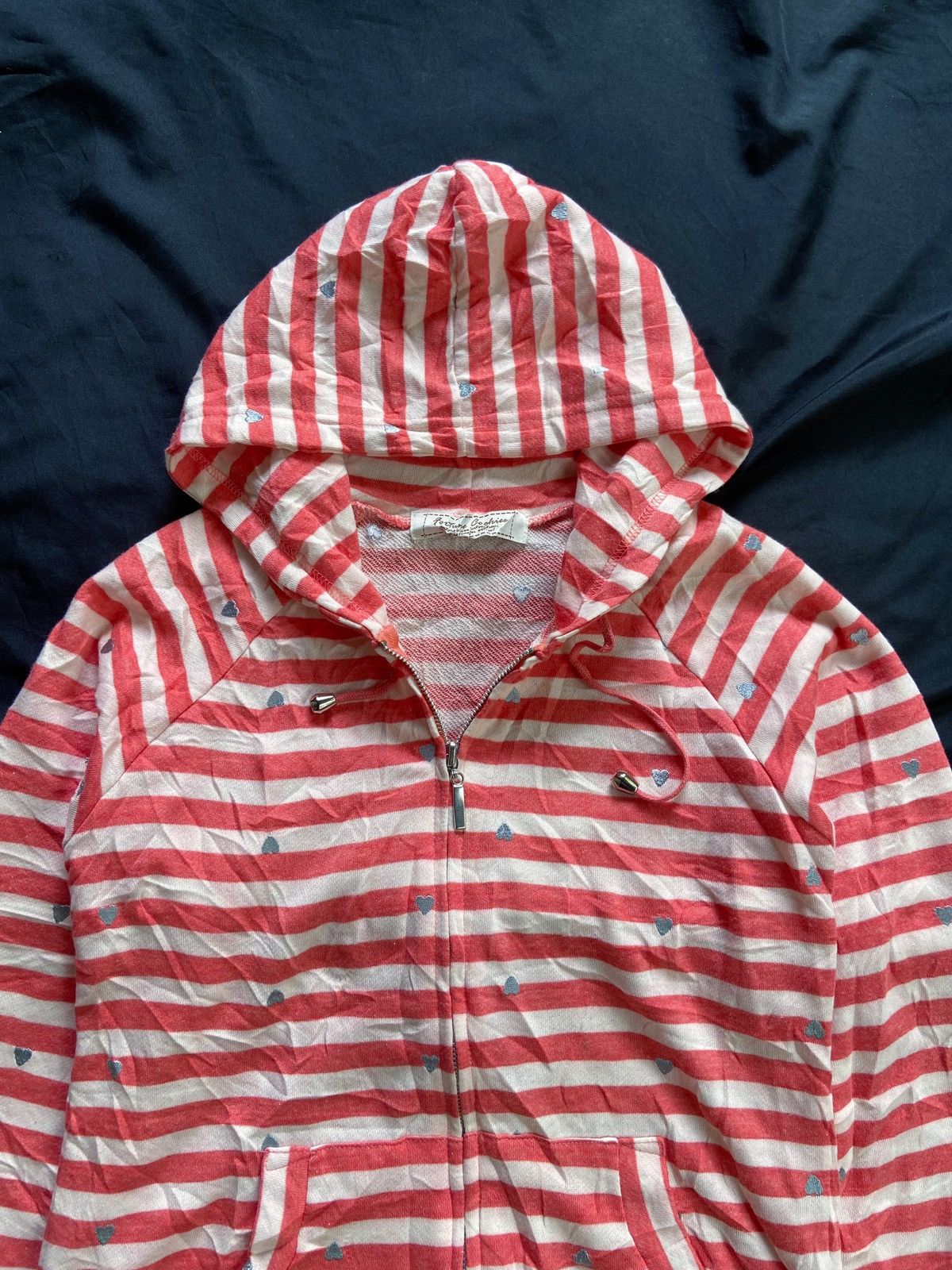 Japanese Brand JAPANESE FORTUNE COOKIES LOVES STRIPED ZIP HOODIE Size US S / EU 44-46 / 1 - 6 Thumbnail
