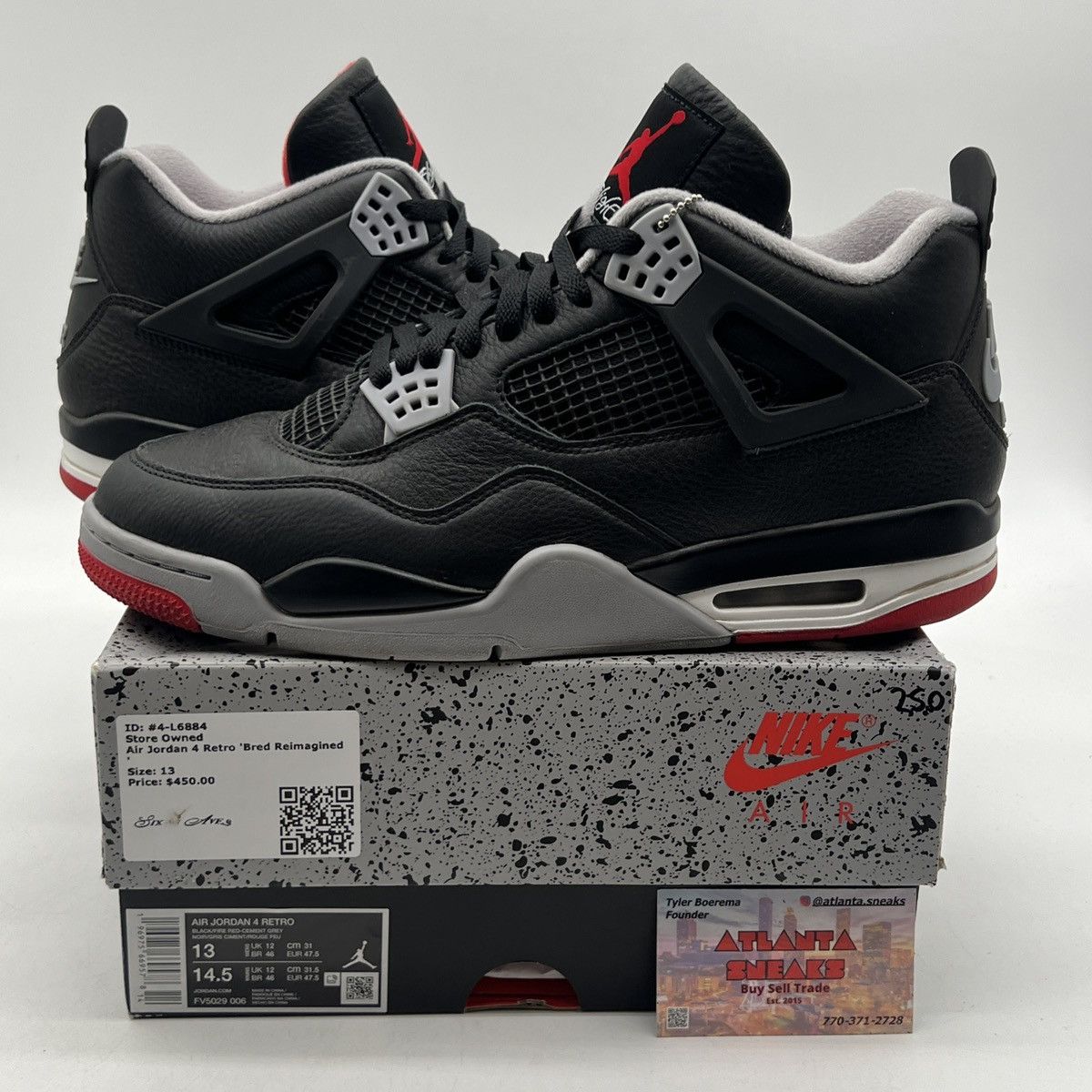 Jordan Brand Air Jordan 4 bred reimagined Size US 13 / EU 46 - 1 Thumbnail