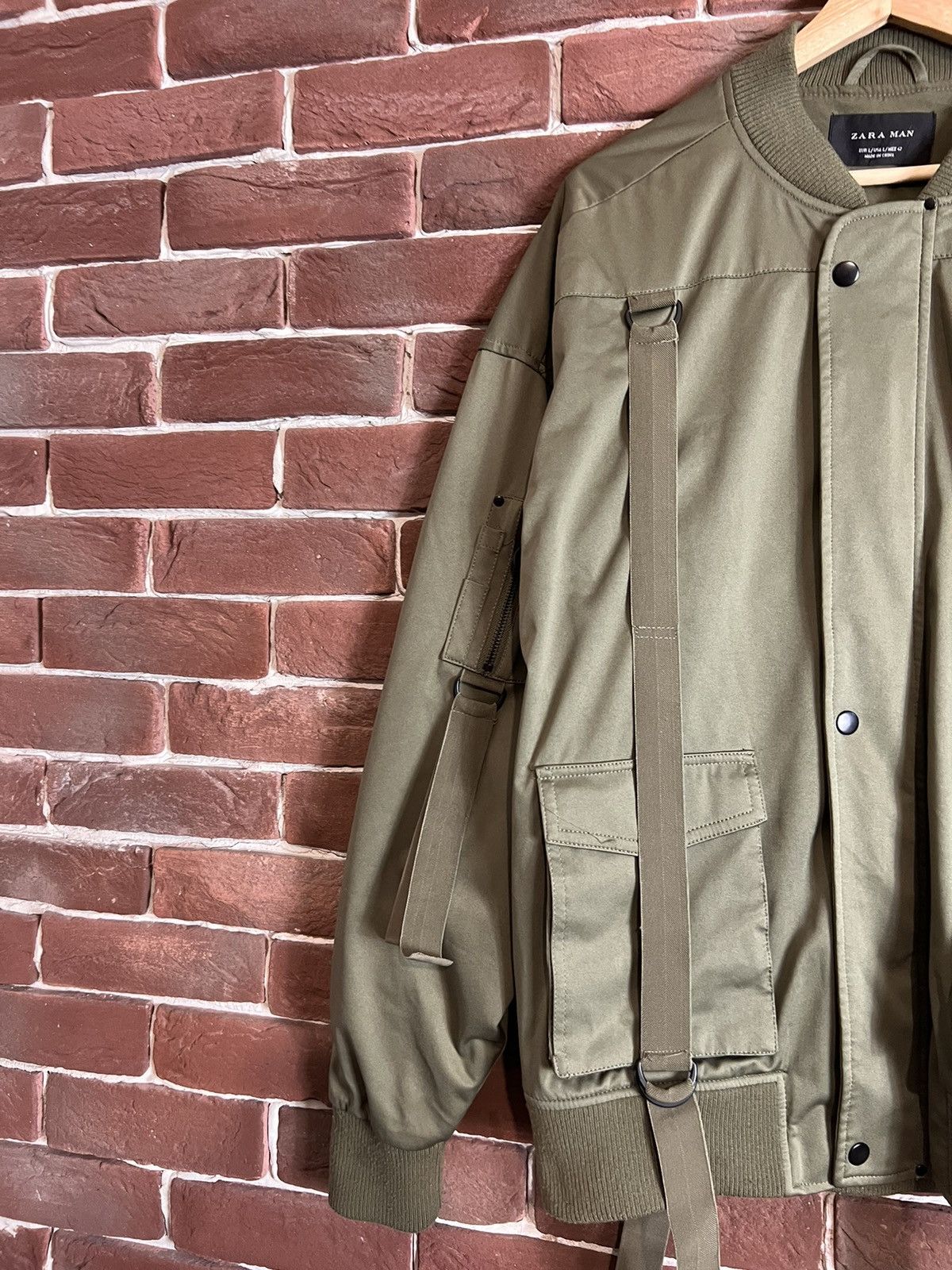 Seditionaries Zara Bondage Cargo Olive Bomber Jacket Avant Garde Hype L Size US L / EU 52-54 / 3 - 3 Thumbnail