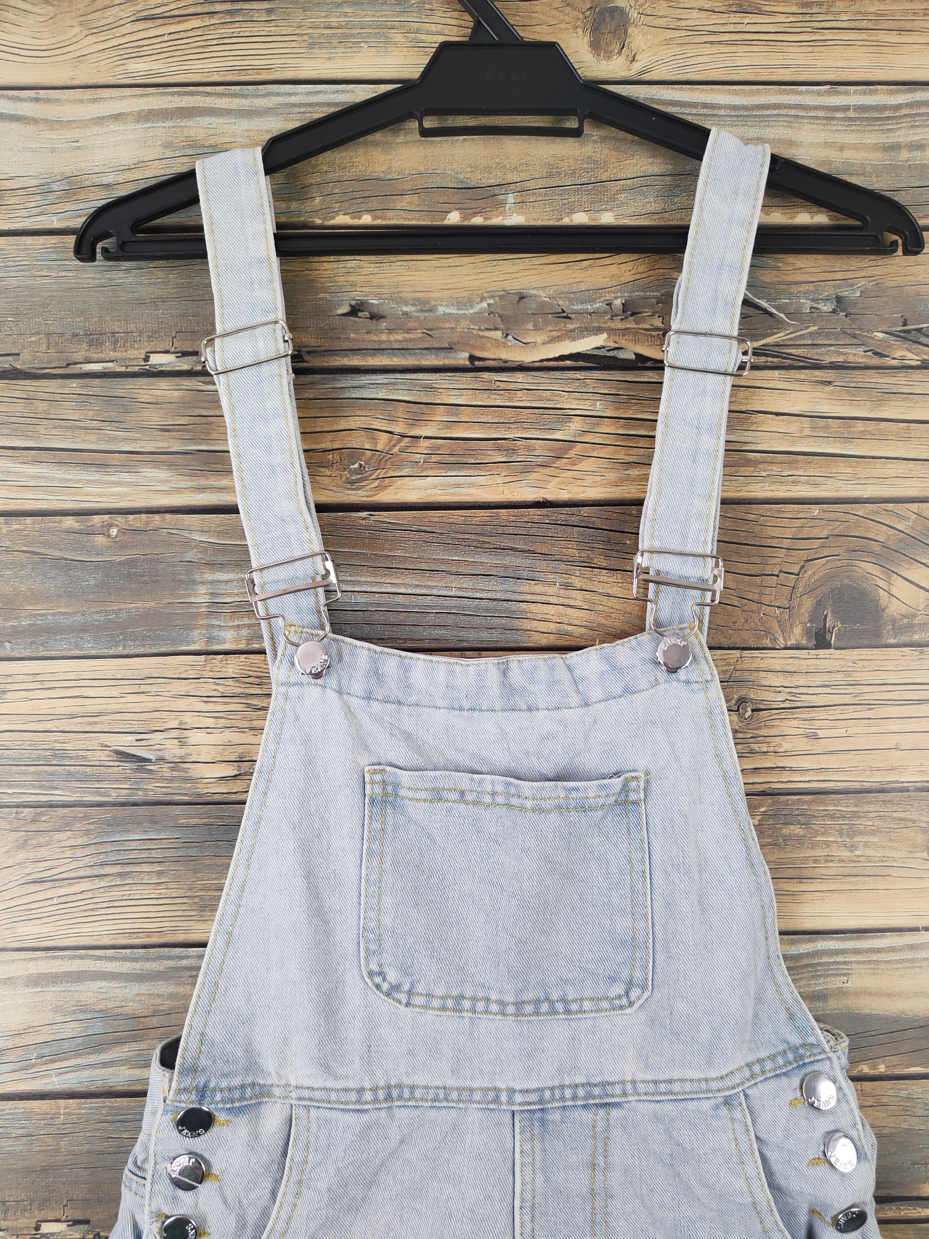 Japanese Brand × Vintage Yishanfushi Light Blue Denim Shortall Jumpsuits Size 28" / US 6 / IT 42 - 2 Thumbnail