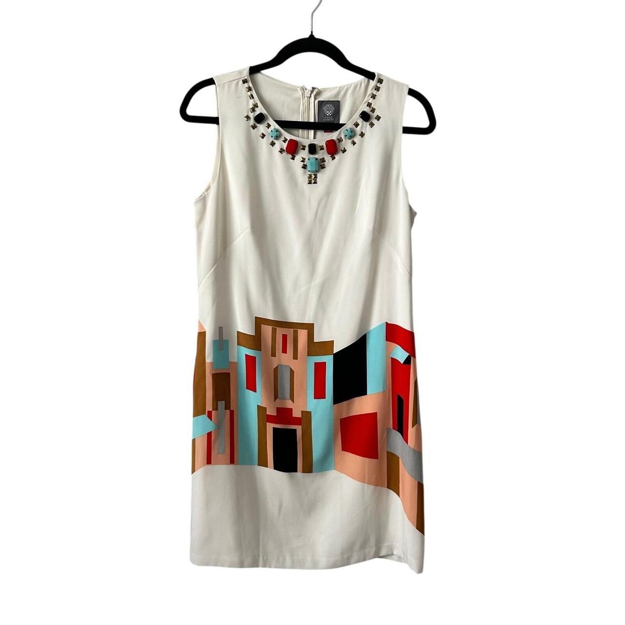 Vince Camuto Vince Camuto Shift Dress 6 White Geometric Size M / US 6-8 / IT 42-44 - 1 Thumbnail
