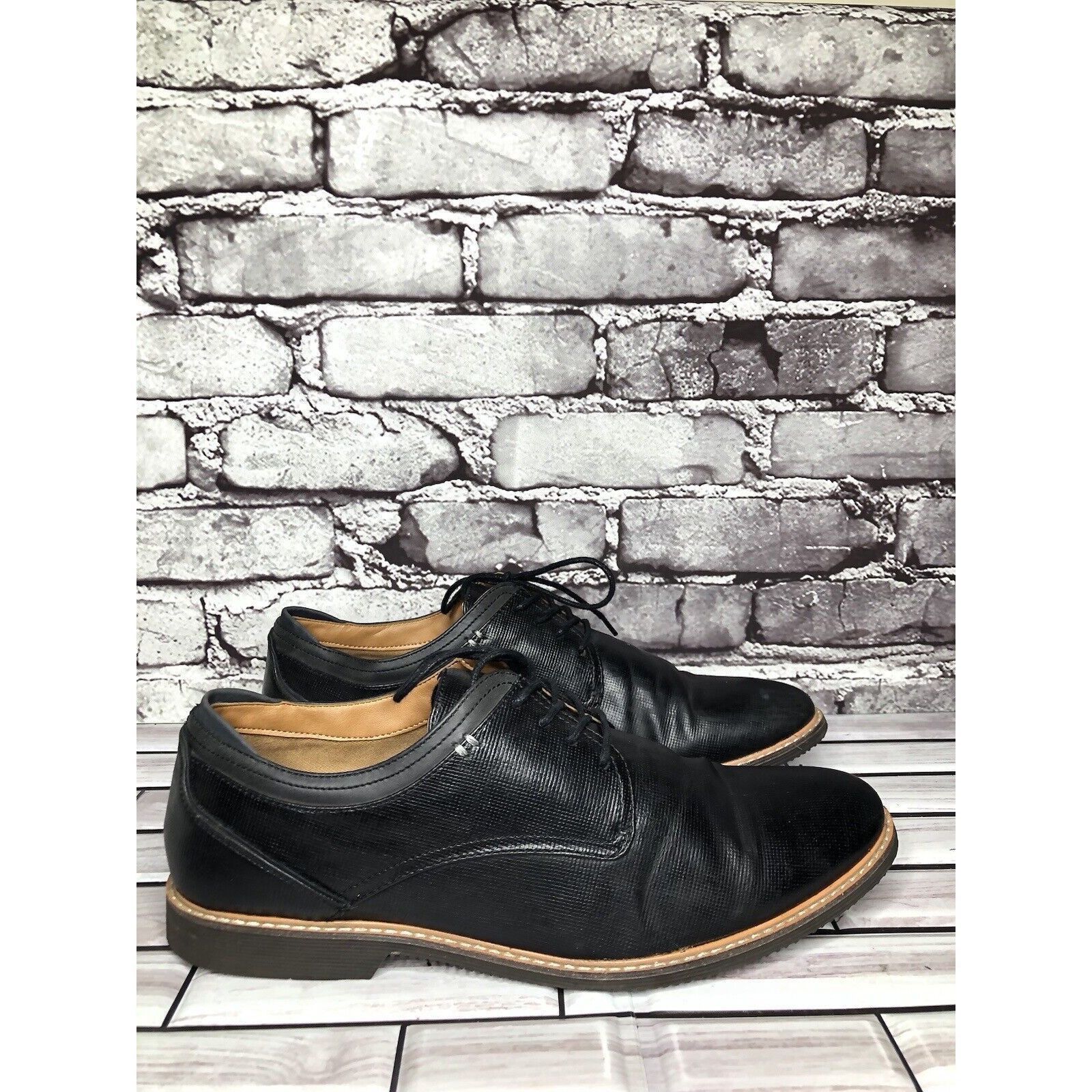 Other Aldo Circa 1972 Black Leather Oxfords Lace Up Dress Shoes Me Size US 9 / EU 42 - 3 Thumbnail
