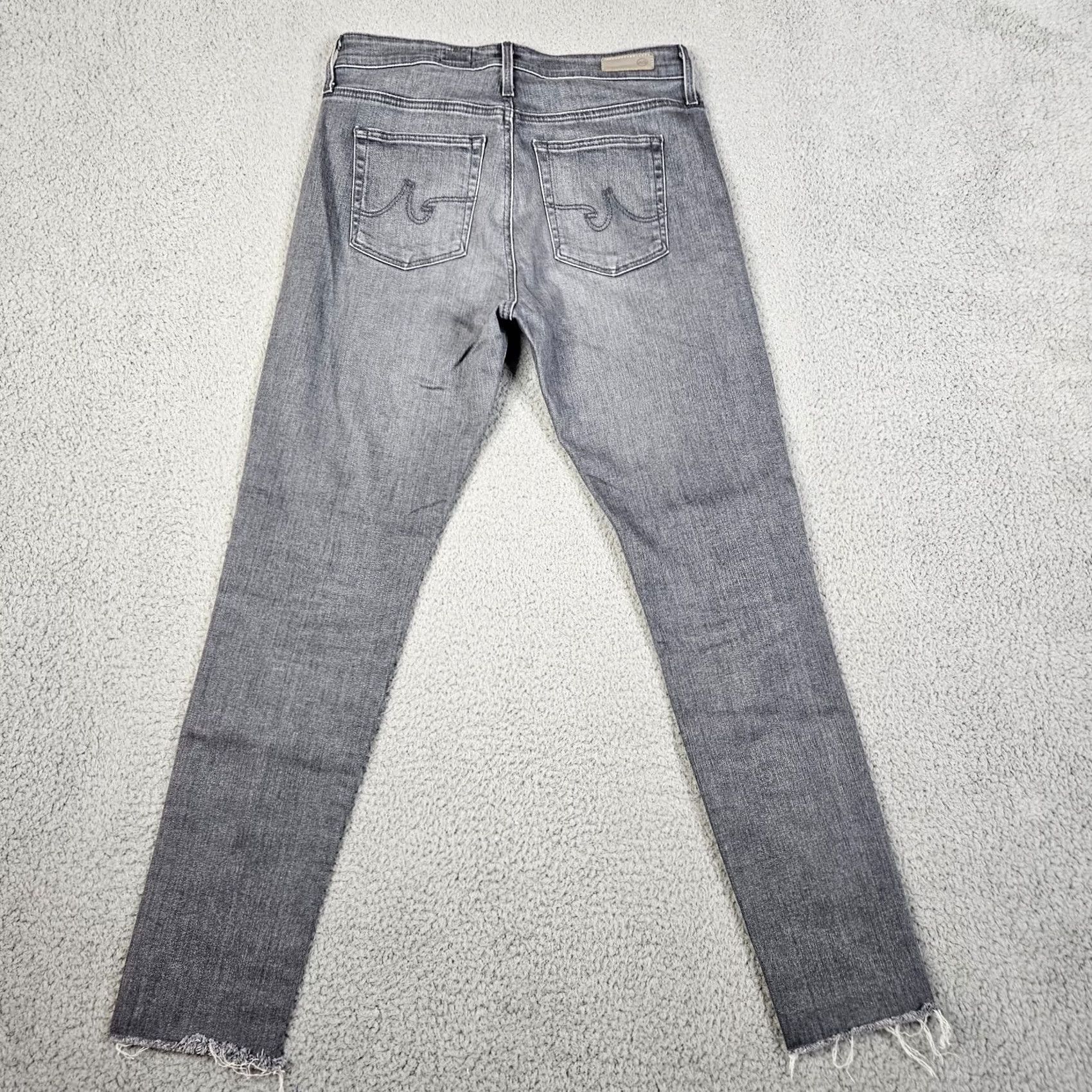 Farah AG Adriano Goldschmied Jeans Skinny Mid Rise Gray 29R Women Regular Denim Cotton Polyester Spandex GG Farrah Slim Belted Everyday Vintage No Size 29" - 5 Thumbnail