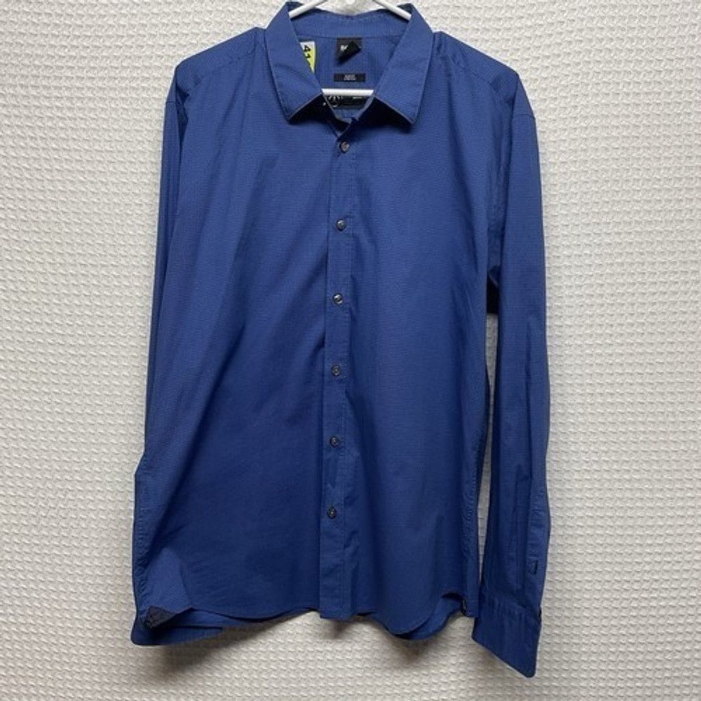 Hugo Boss Hugo Boss Slim Fit Stretch Mercedes Logo Button Shirt Men XL Size US XL / EU 56 / 4 - 12 Thumbnail