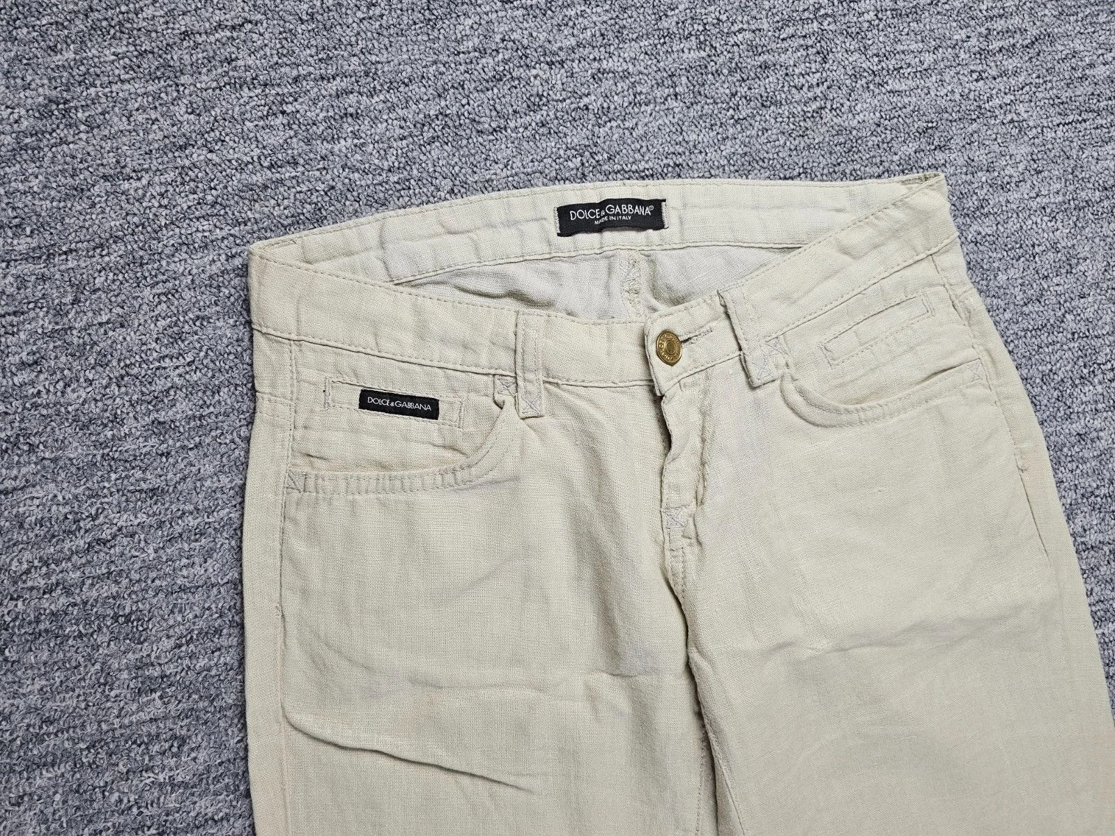 Dolce & Gabbana Dolce Gabbana Vintage Linen Pants Women W26 Beige Italy Size US 26 / EU 42 - 7 Thumbnail